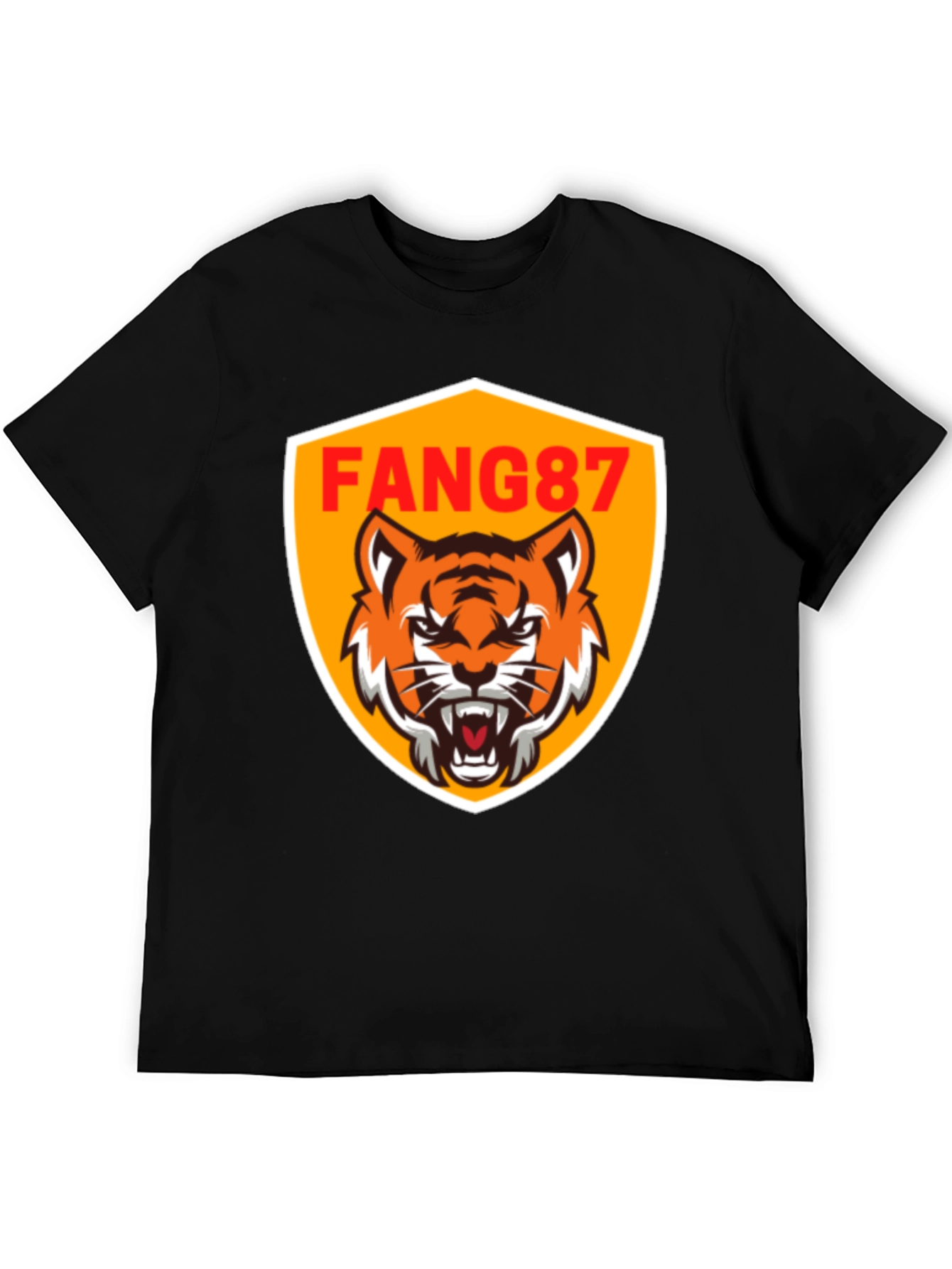 FANG87 Tiger Graphic Black T-Shirt