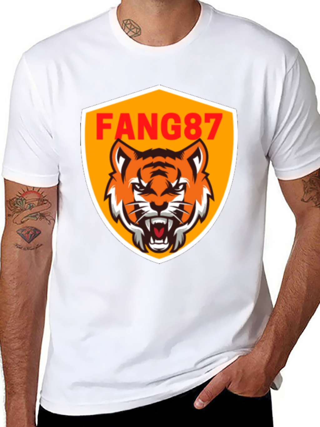 FANG87 Tiger Graphic Black T-Shirt