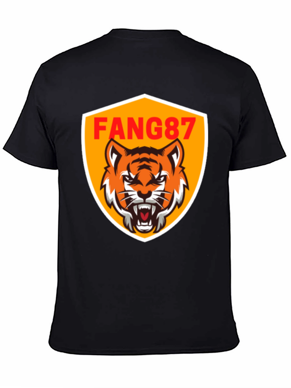 FANG87 Tiger Graphic Black T-Shirt