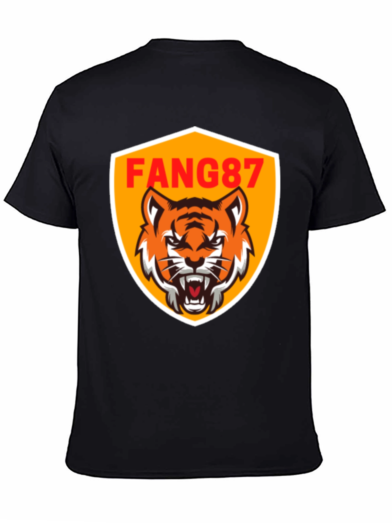 FANG87 Tiger Graphic Black T-Shirt