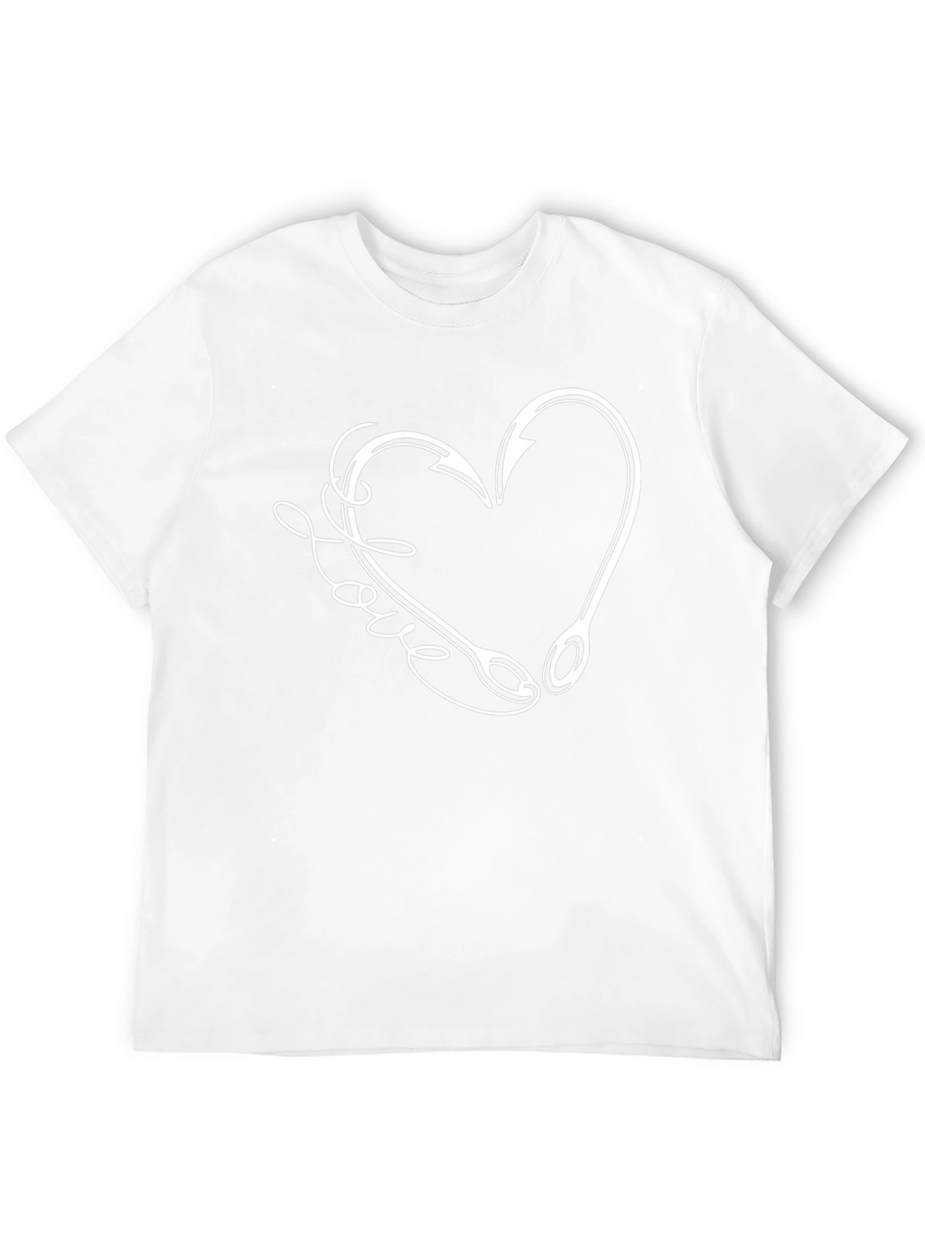 Fishing Love Hook Heart Design Graphic Tee