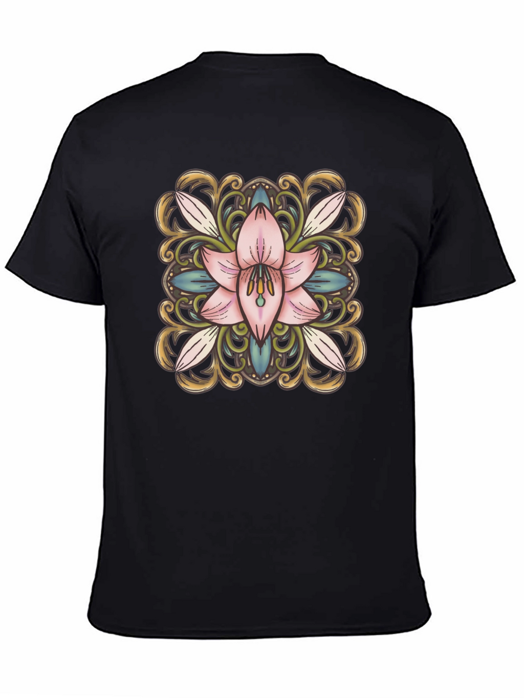 Floral Blossom Graphic Tee - Black