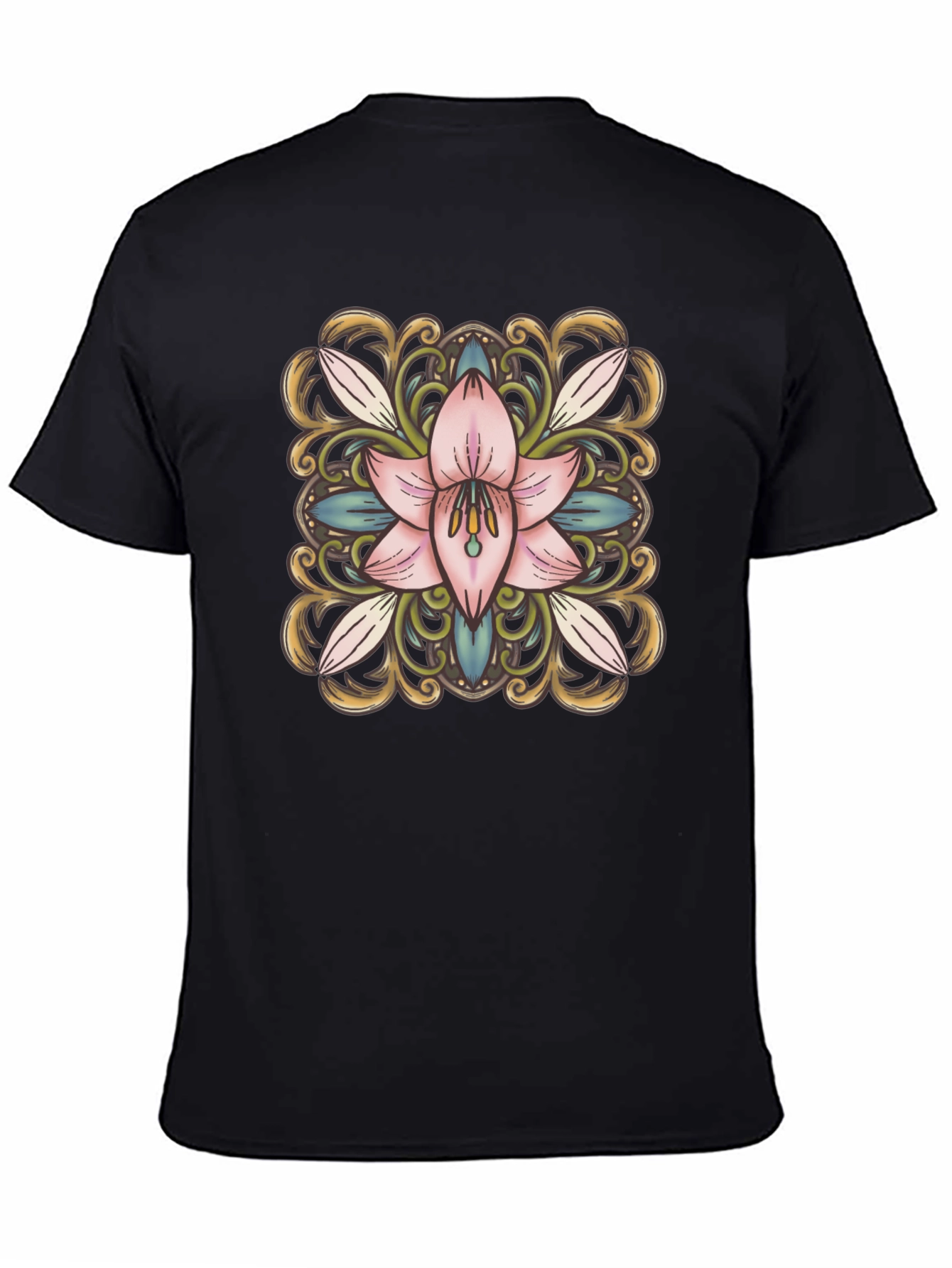 Floral Blossom Graphic Tee - Black