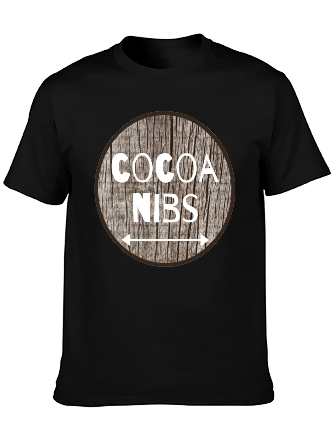 Cocoa Nibs Graphic T-Shirt - Wooden Style Print