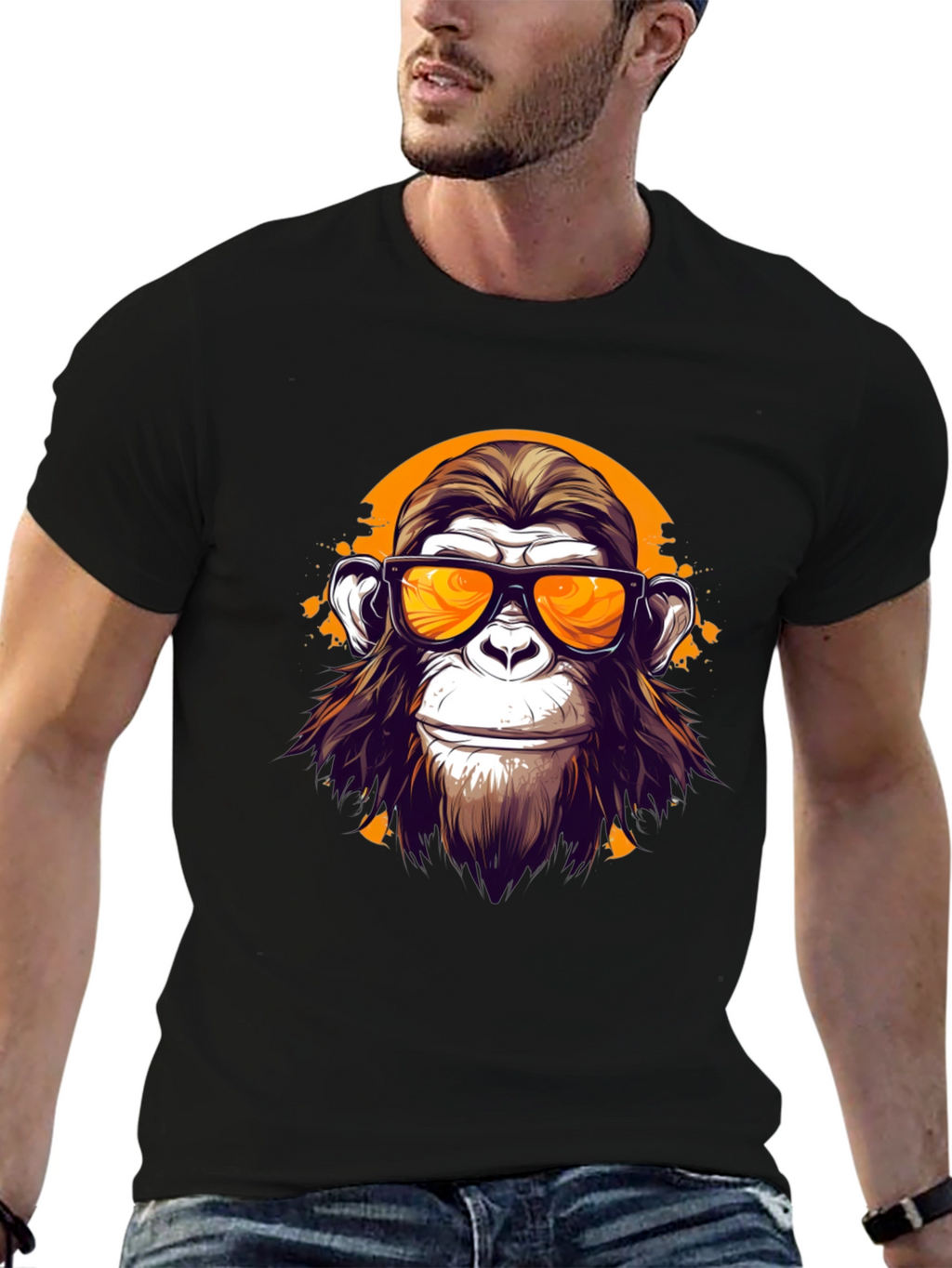 Cool Monkey Graphic T-Shirt - Black
