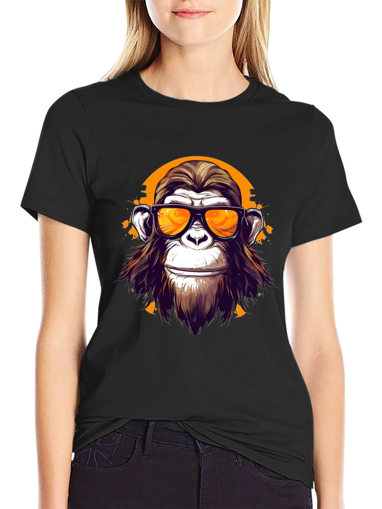 Cool Monkey Graphic T-Shirt - Black