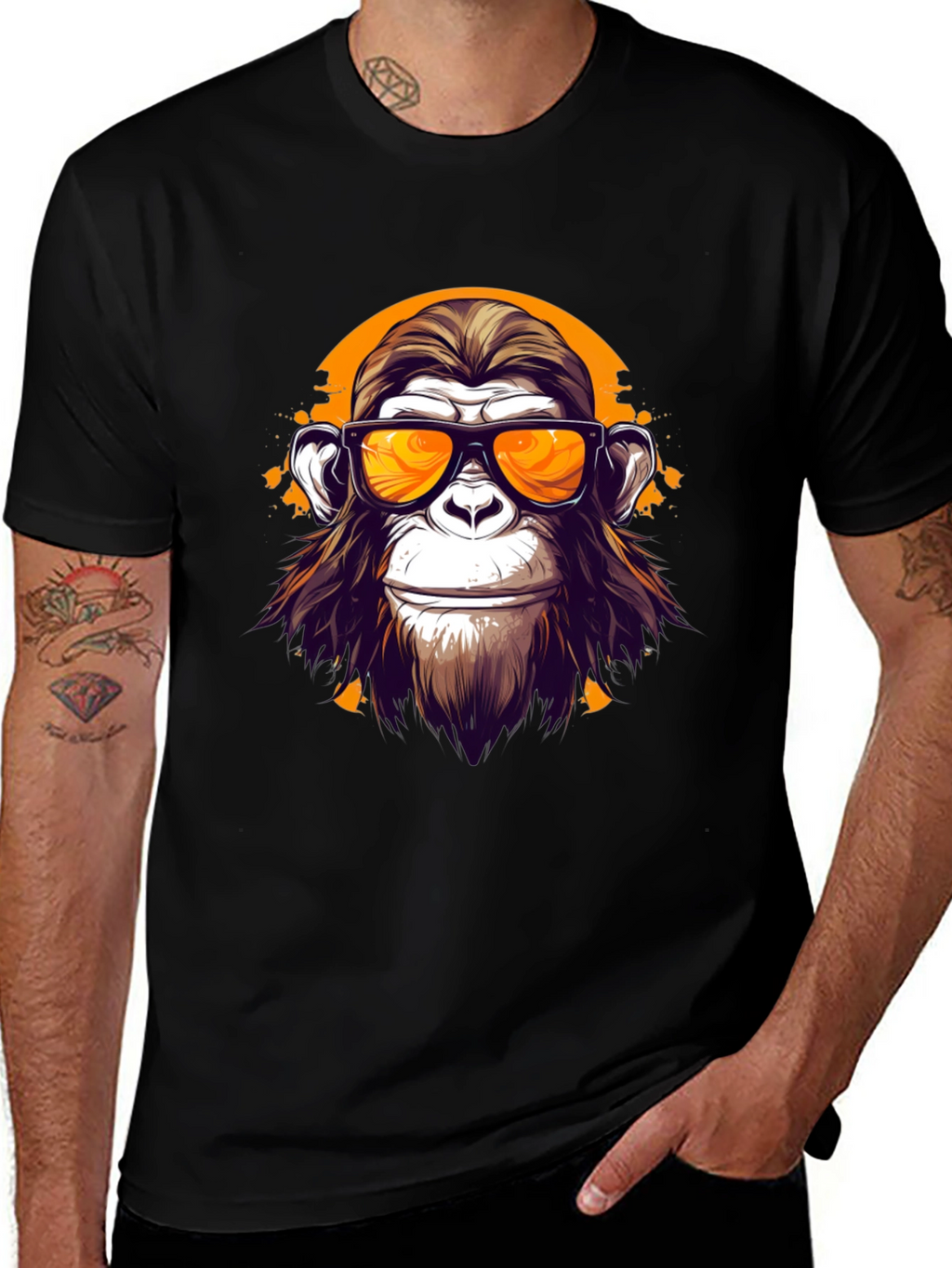 Cool Monkey Graphic T-Shirt - Black