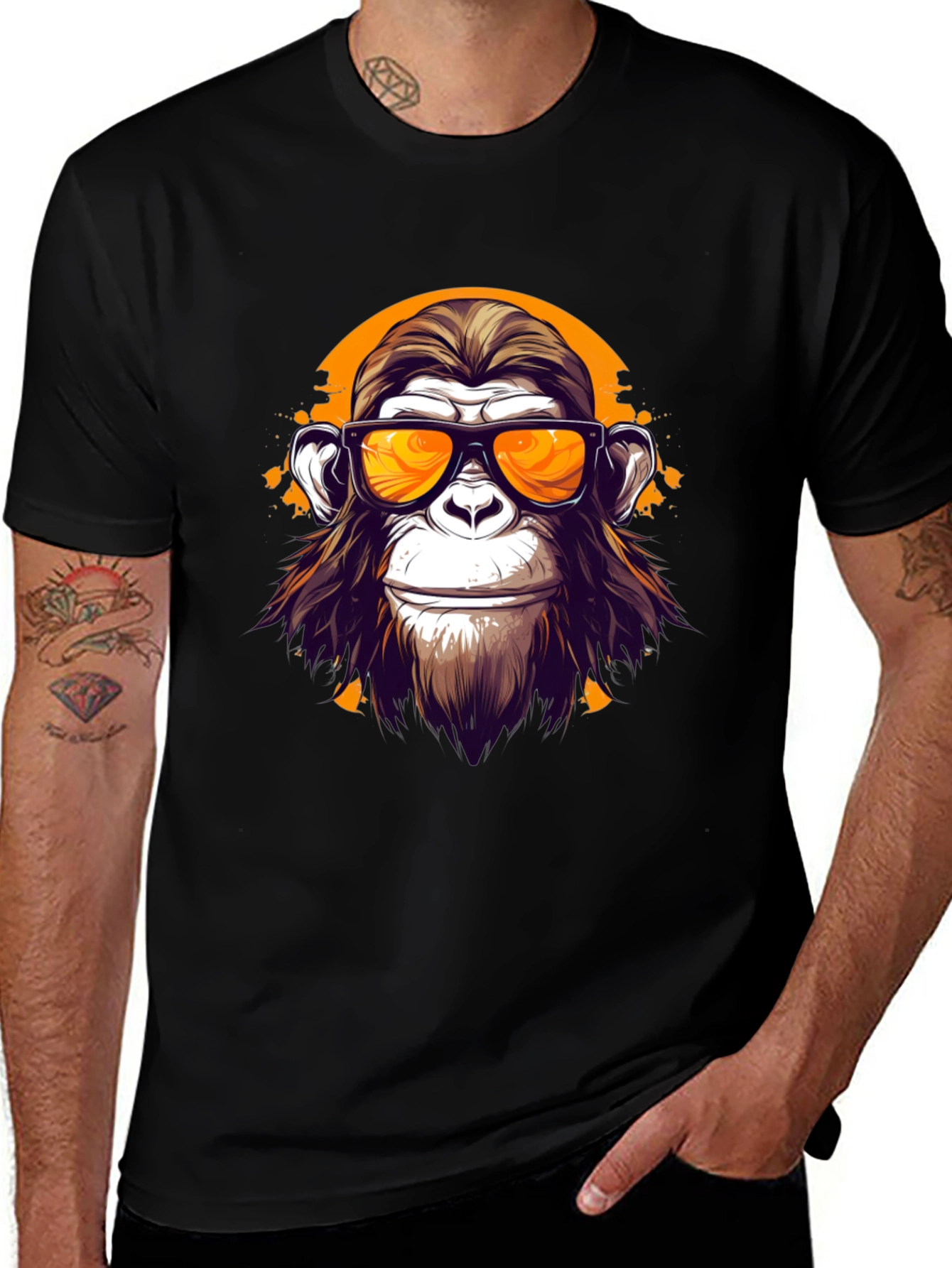 Cool Monkey Graphic T-Shirt - Black