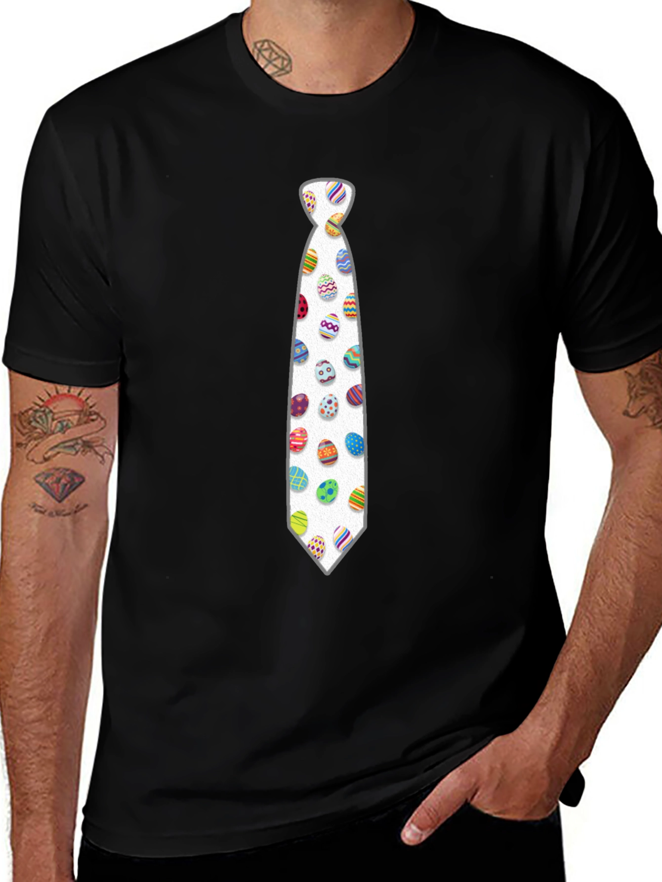 Easter Egg Tie Graphic T-Shirt