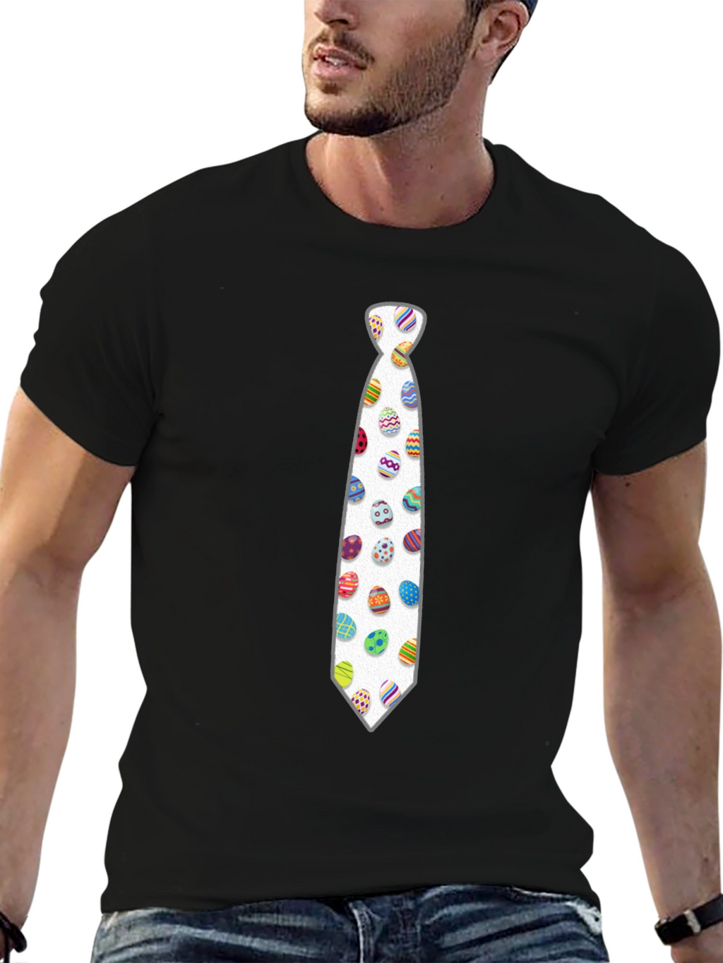 Easter Egg Tie Graphic T-Shirt