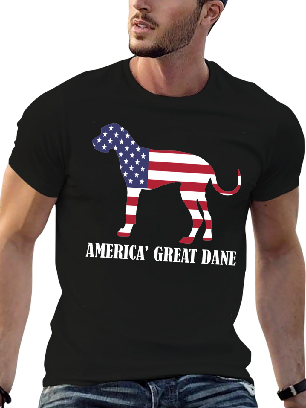 America Great Dane Dog Patriotic T-Shirt