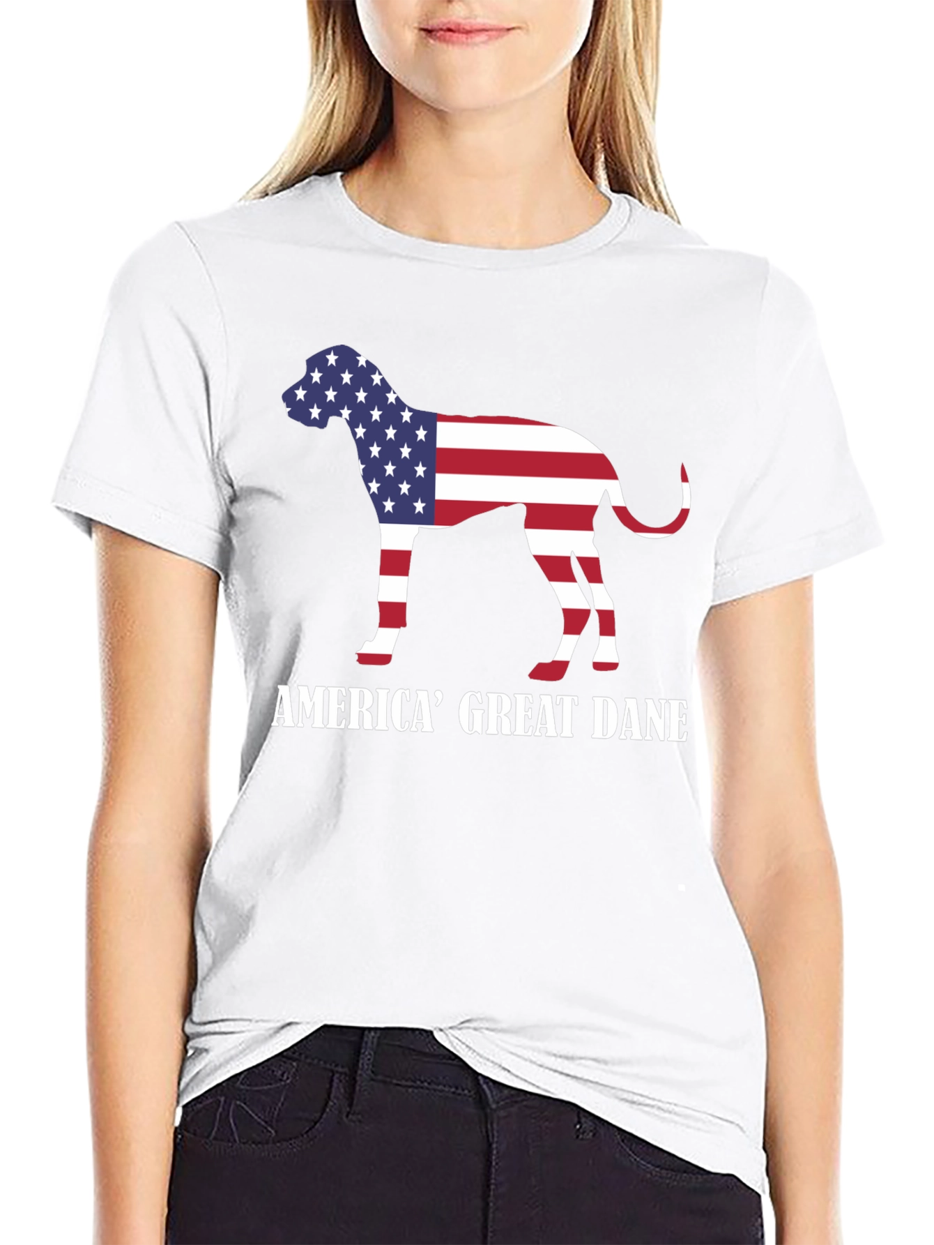 America Great Dane Dog Patriotic T-Shirt