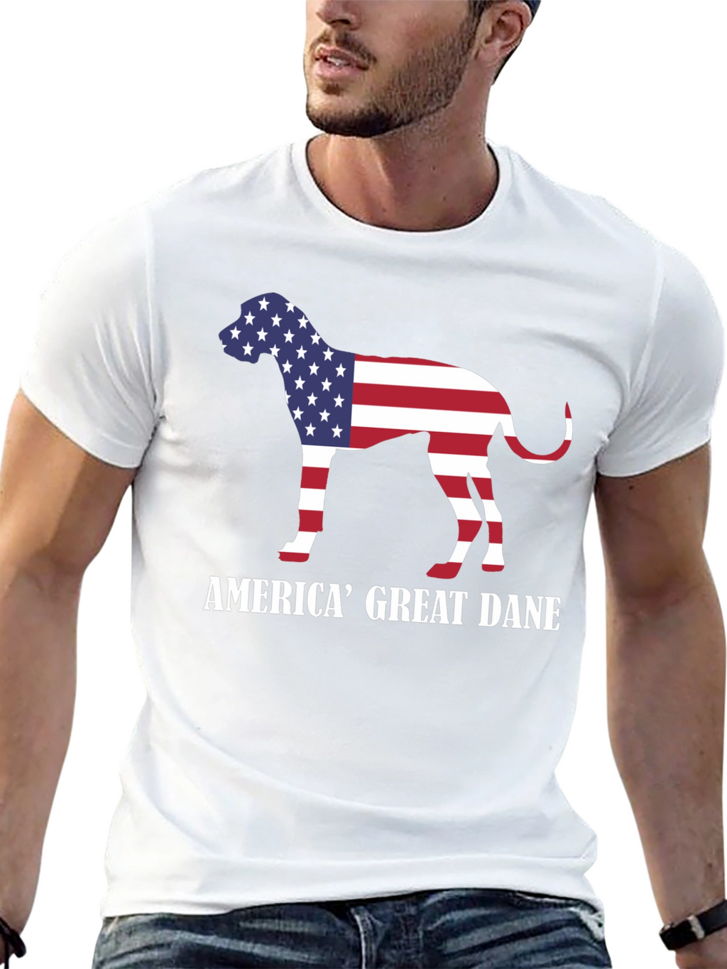 America Great Dane Dog Patriotic T-Shirt