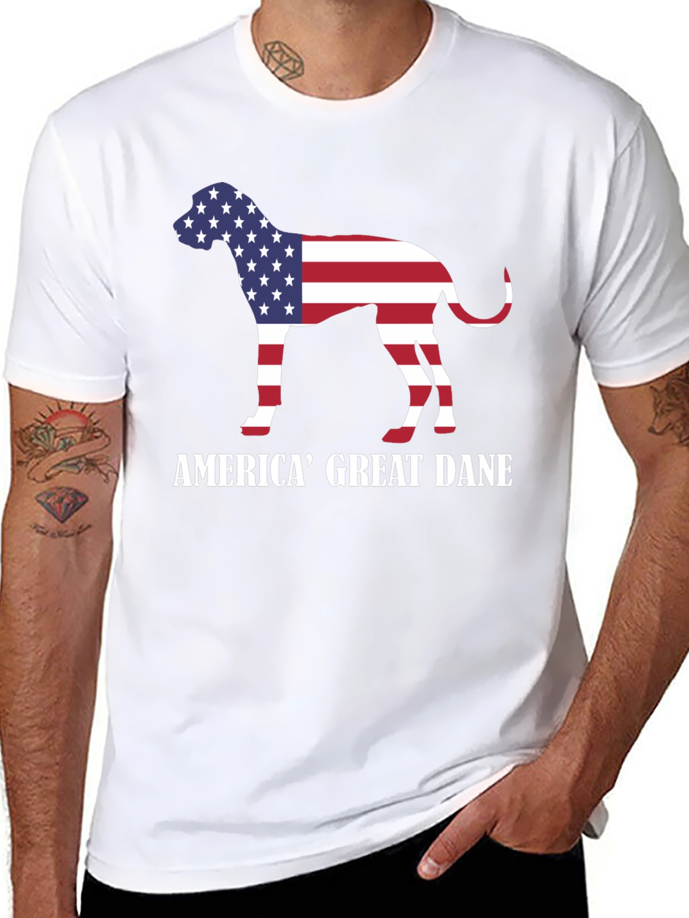 America Great Dane Dog Patriotic T-Shirt