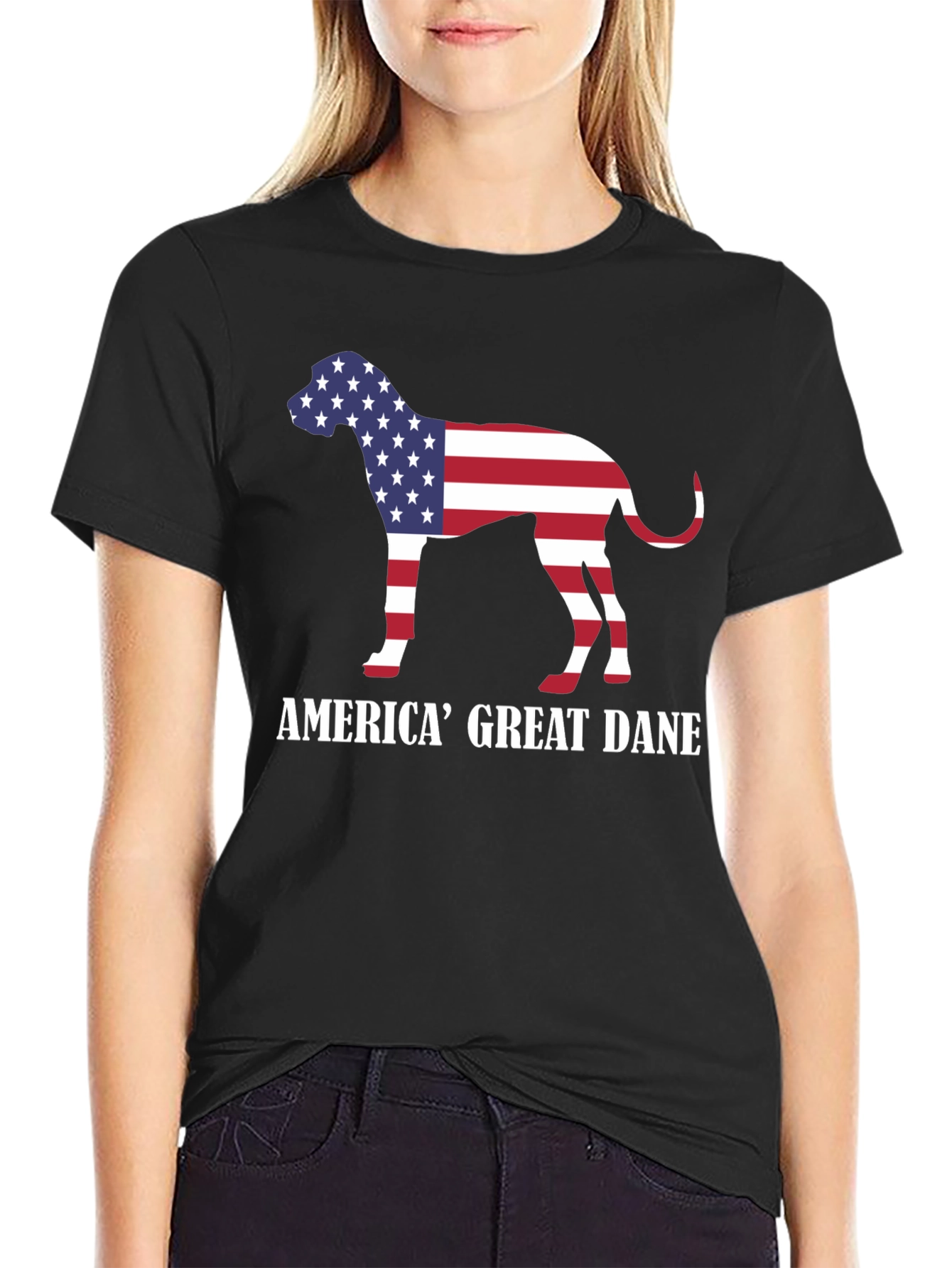 America Great Dane Dog Patriotic T-Shirt