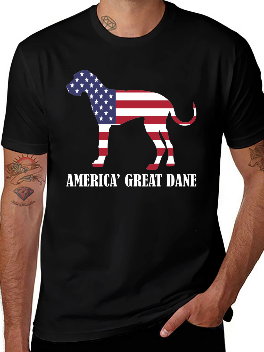 America Great Dane Dog Patriotic T-Shirt