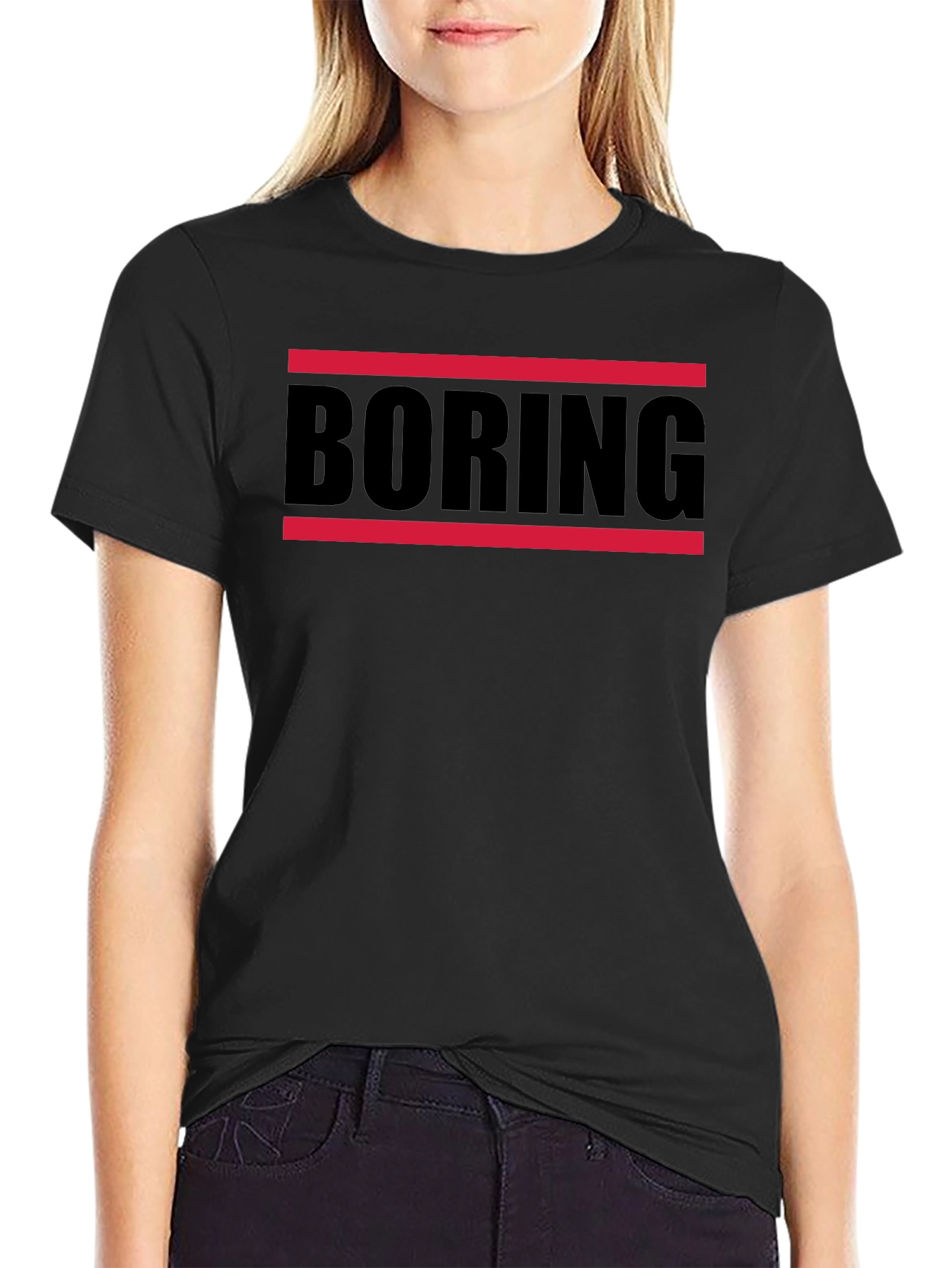 Boring Graphic T-Shirt - Mens Black Tee