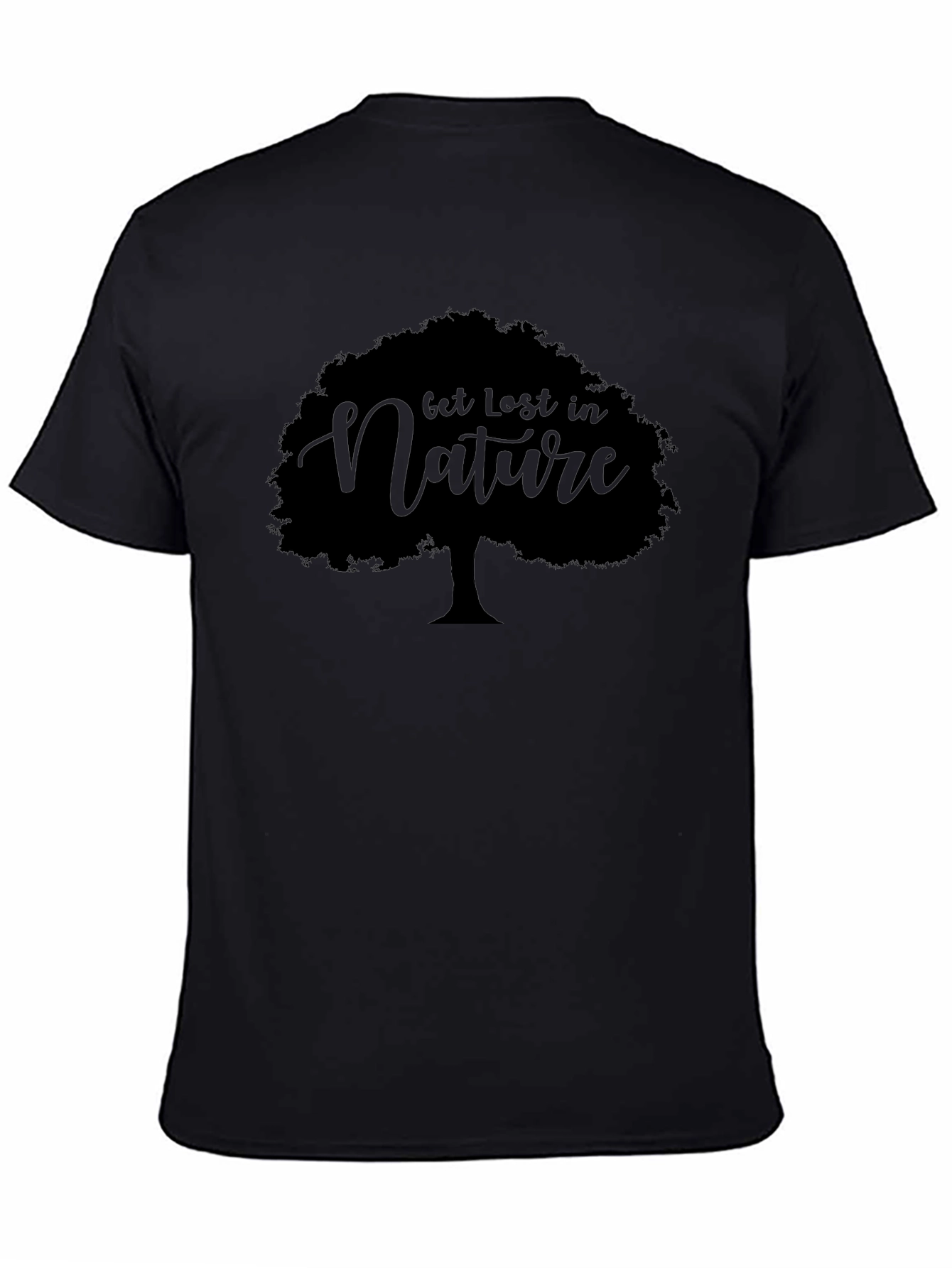 Get Lost in Nature Tree Graphic Tee - Black