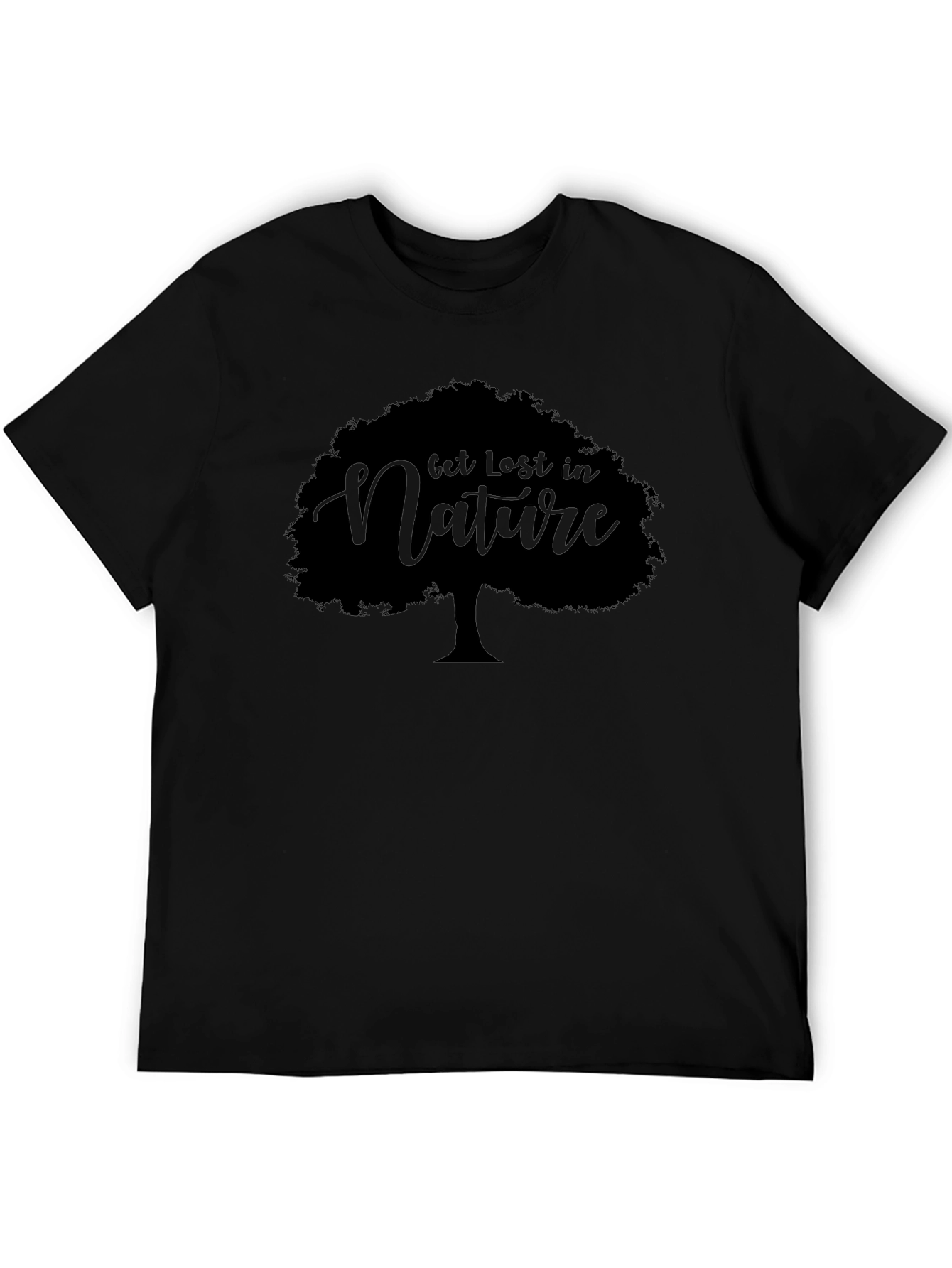 Get Lost in Nature Tree Graphic Tee - Black