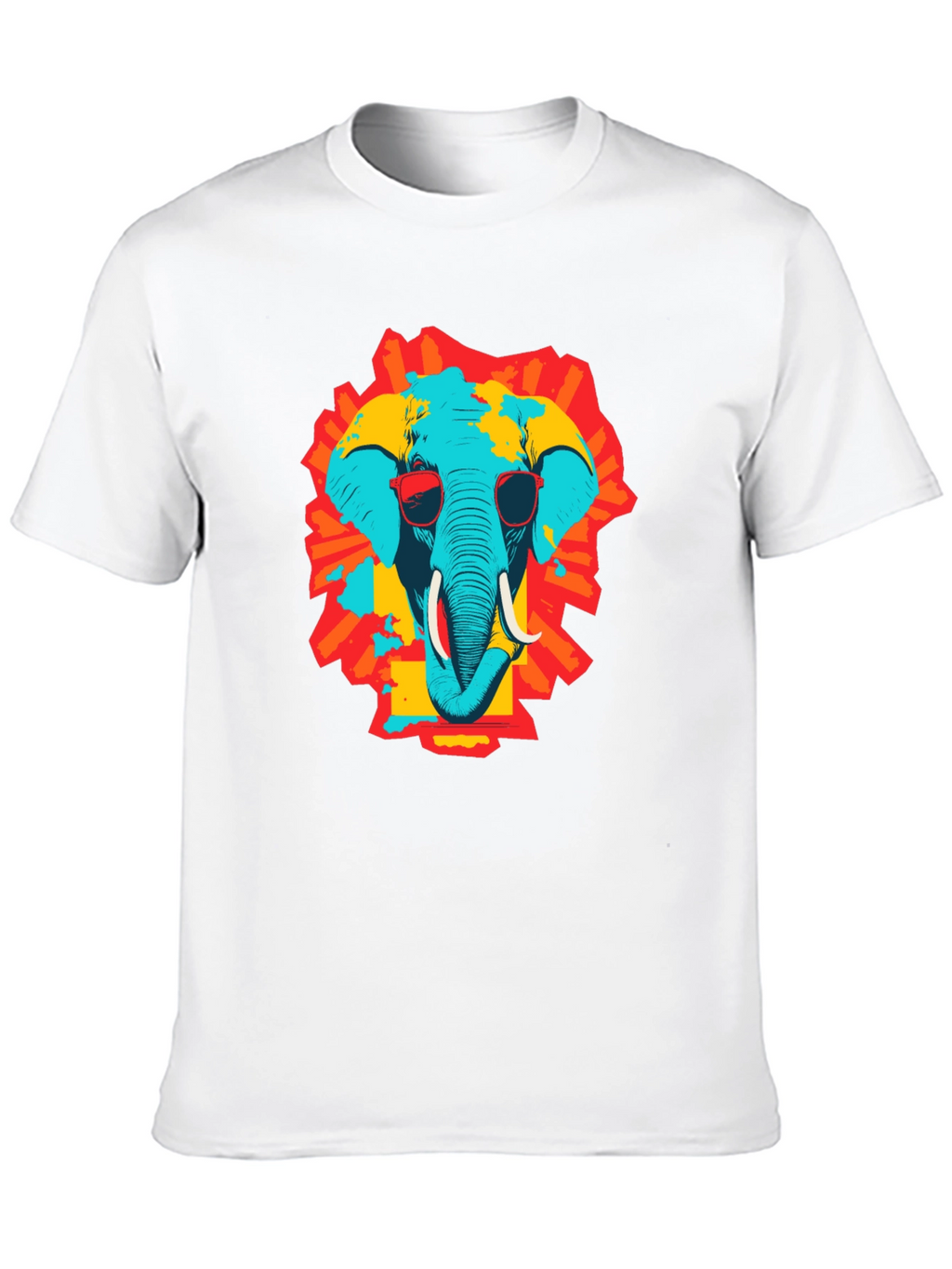 Cool Elephant Graphic Print Black T-Shirt
