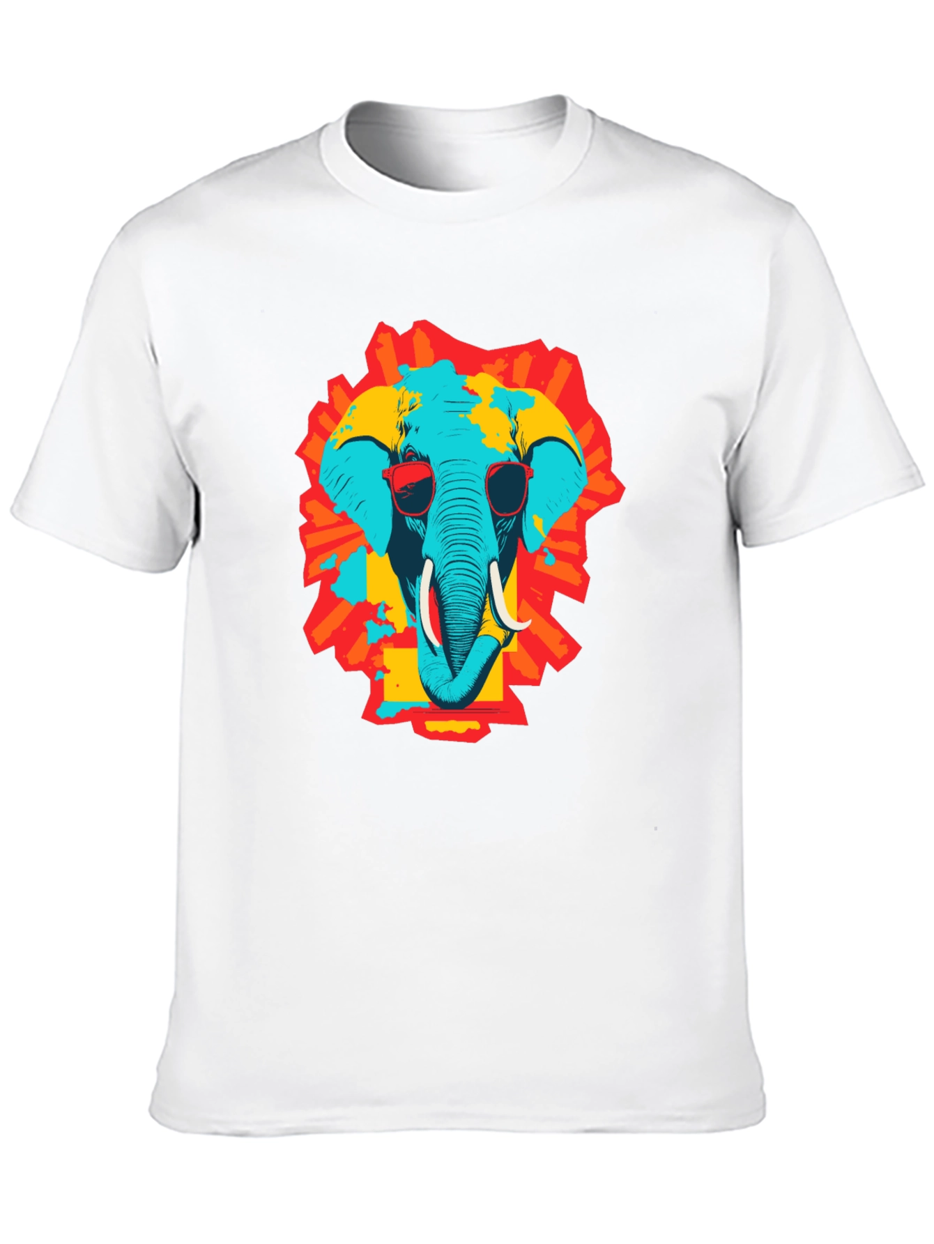 Cool Elephant Graphic Print Black T-Shirt