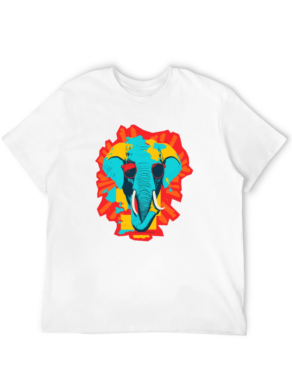 Cool Elephant Graphic Print Black T-Shirt