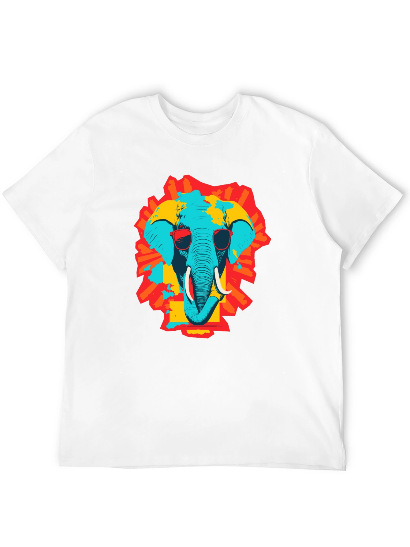 Cool Elephant Graphic Print Black T-Shirt