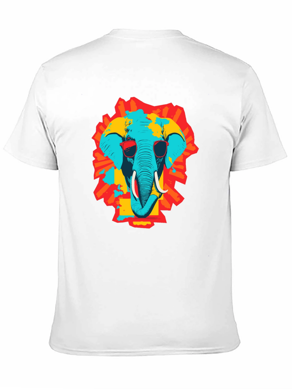 Cool Elephant Graphic Print Black T-Shirt