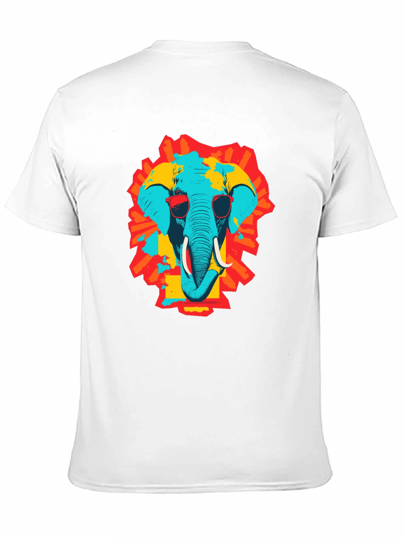 Cool Elephant Graphic Print Black T-Shirt