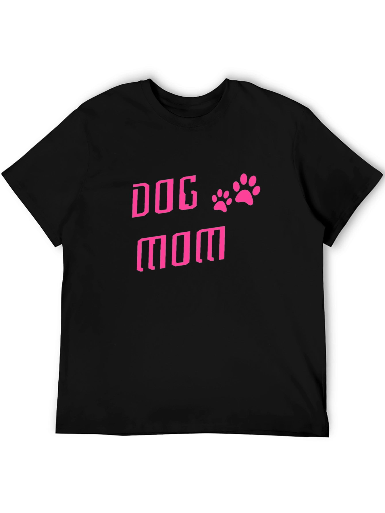 Dog Mom T-Shirt - Pink Paw Print Design
