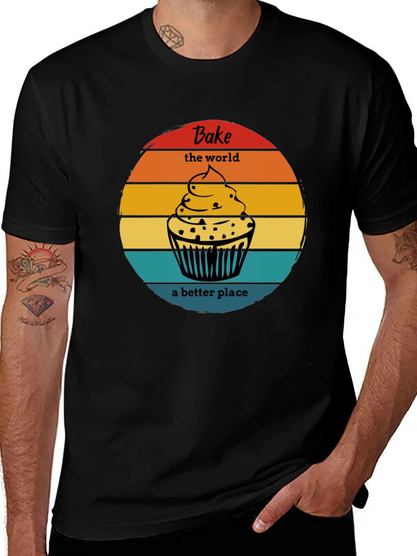 Bake the World Tee - Cupcake Graphic T-Shirt