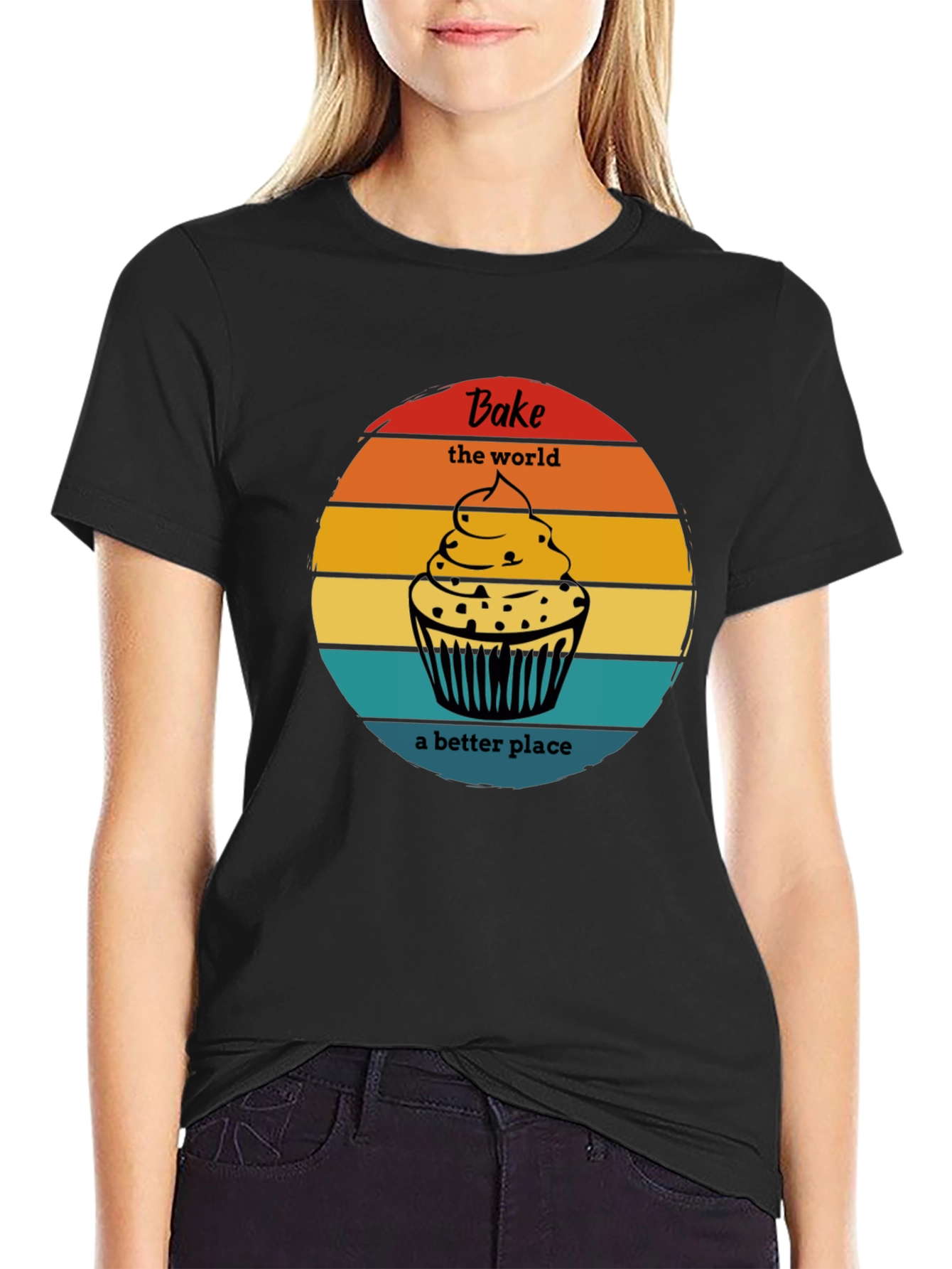 Bake the World Tee - Cupcake Graphic T-Shirt