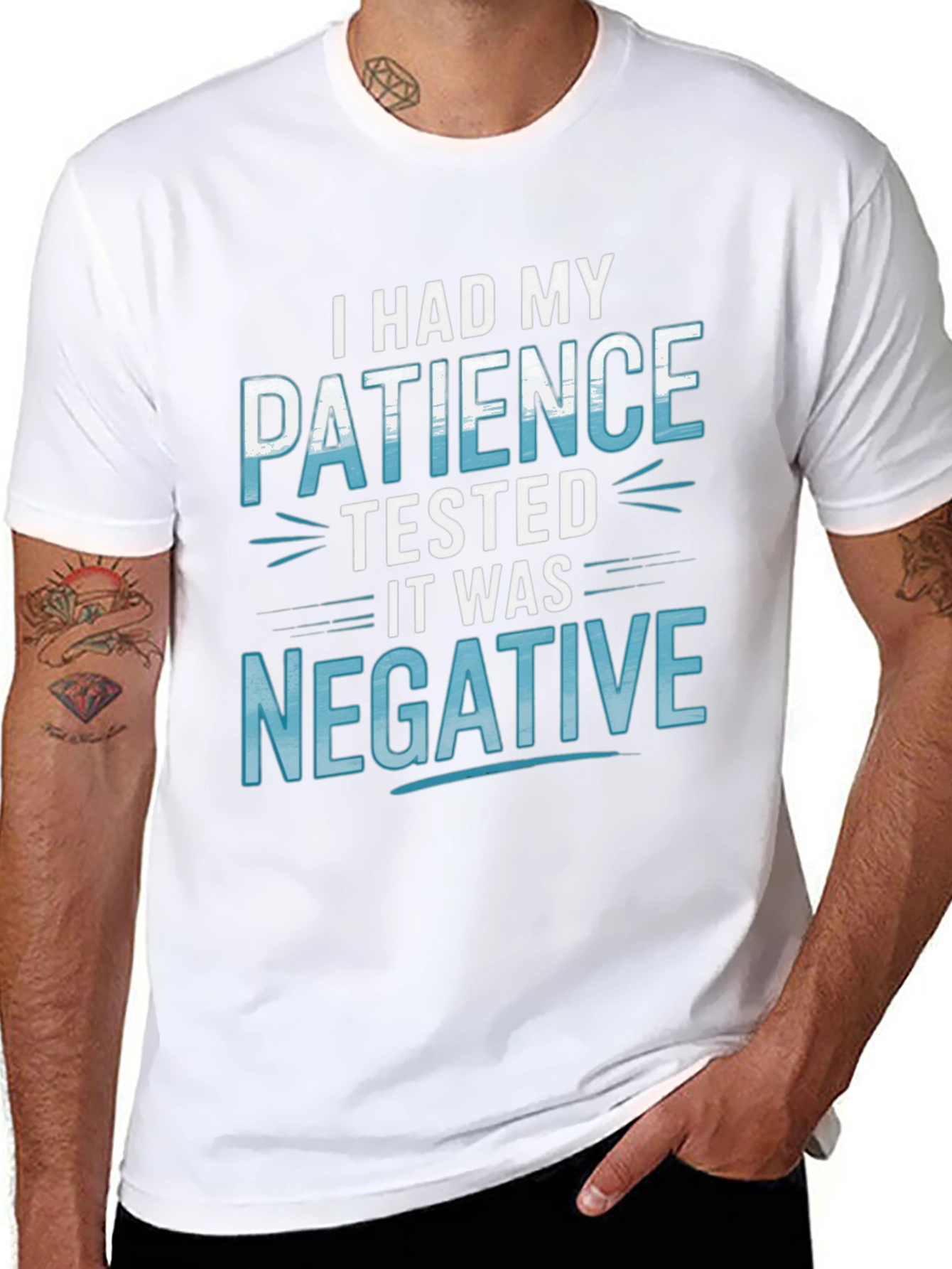 Funny Patience Tested Negative Graphic T-Shirt