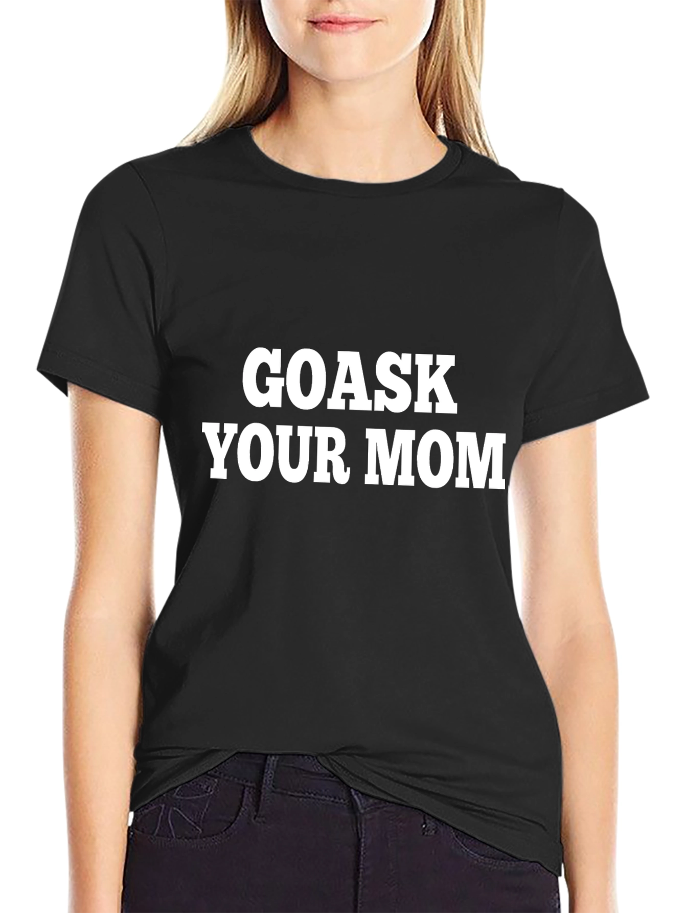 Go Ask Your Mom Graphic Tee - Black Cotton T-Shirt