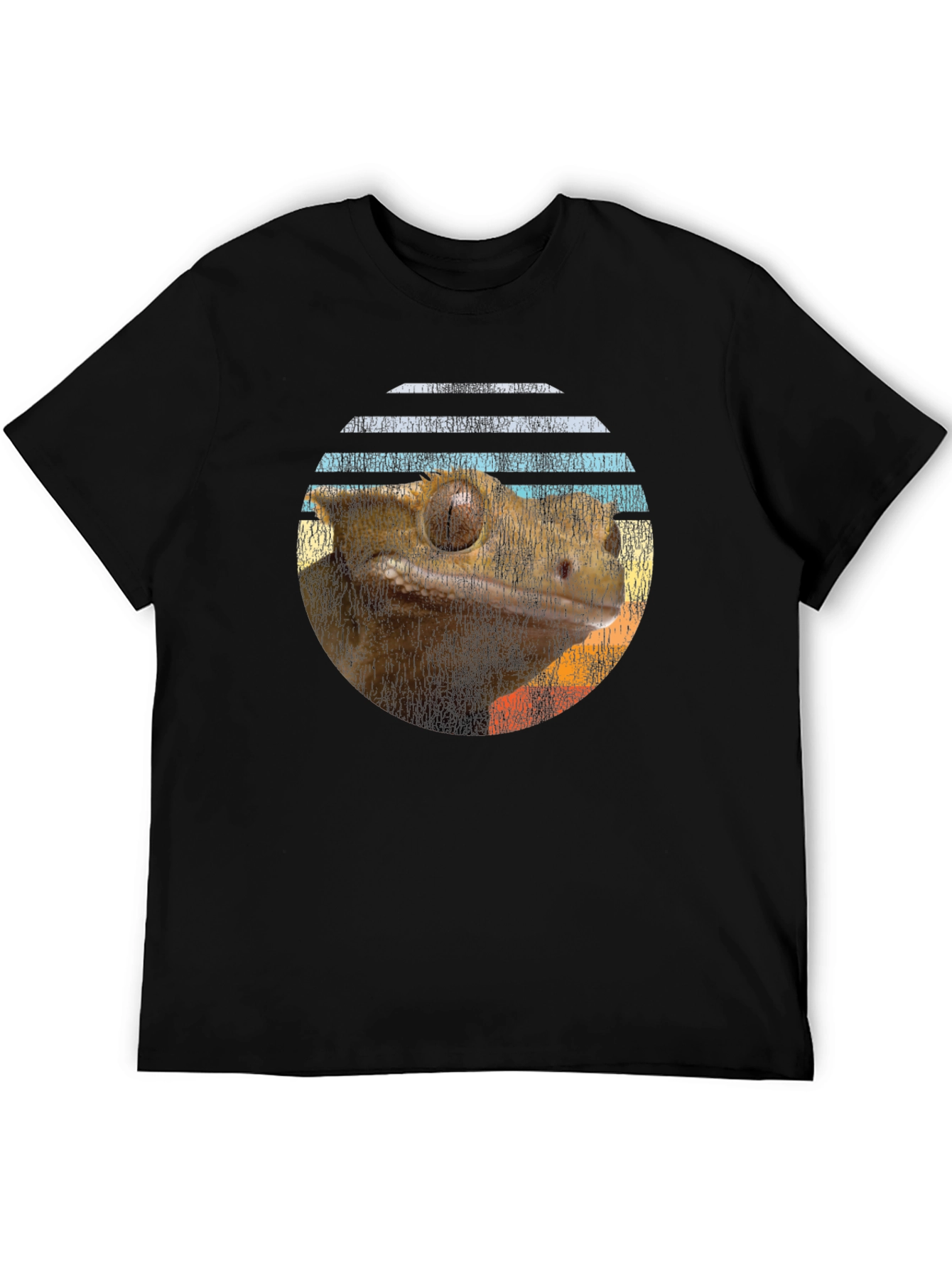 Crested Gecko Sunset T-Shirt - Reptile Lover Tee