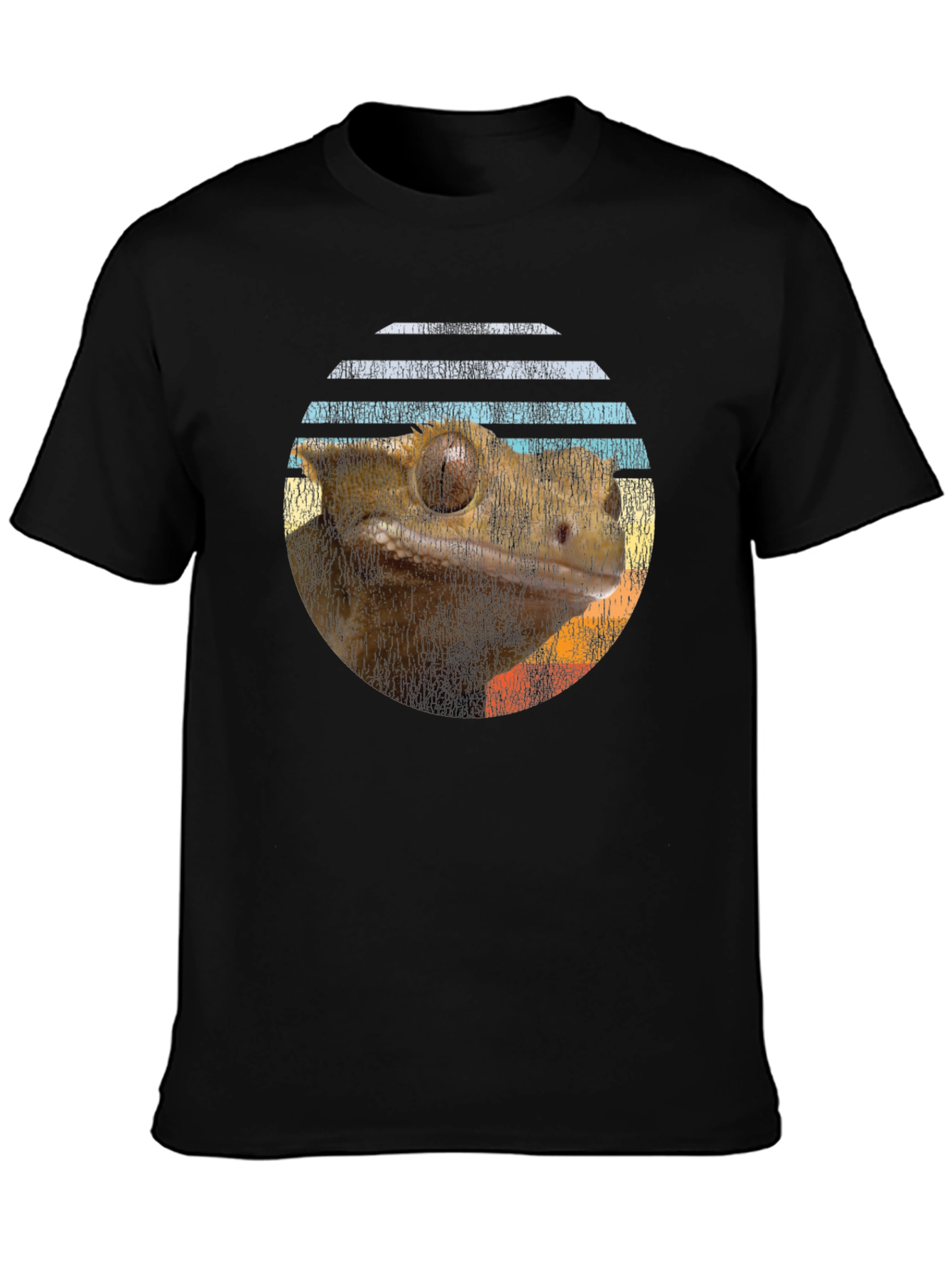 Crested Gecko Sunset T-Shirt - Reptile Lover Tee