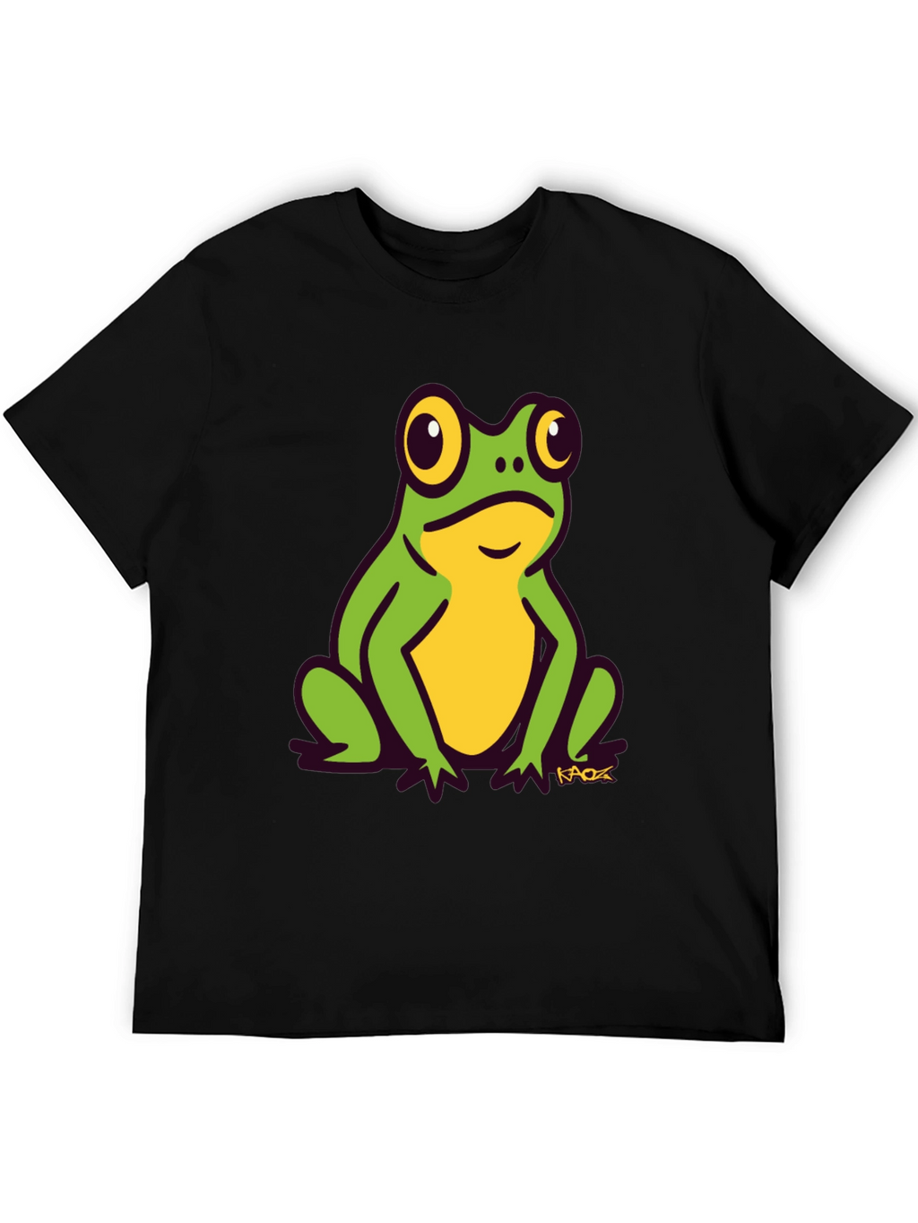 Frog Graphic Tee - Black Cotton T-Shirt