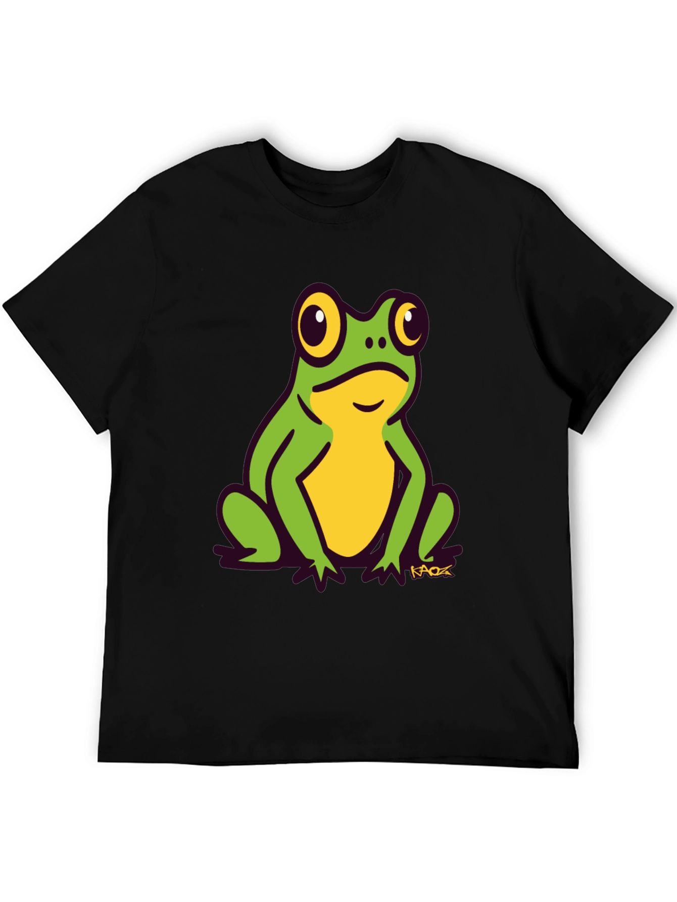 Frog Graphic Tee - Black Cotton T-Shirt