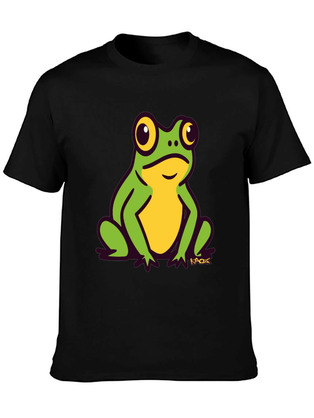 Frog Graphic Tee - Black Cotton T-Shirt