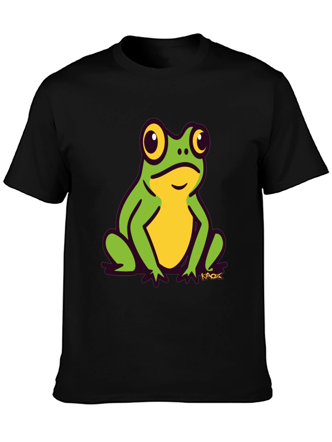Frog Graphic Tee - Black Cotton T-Shirt