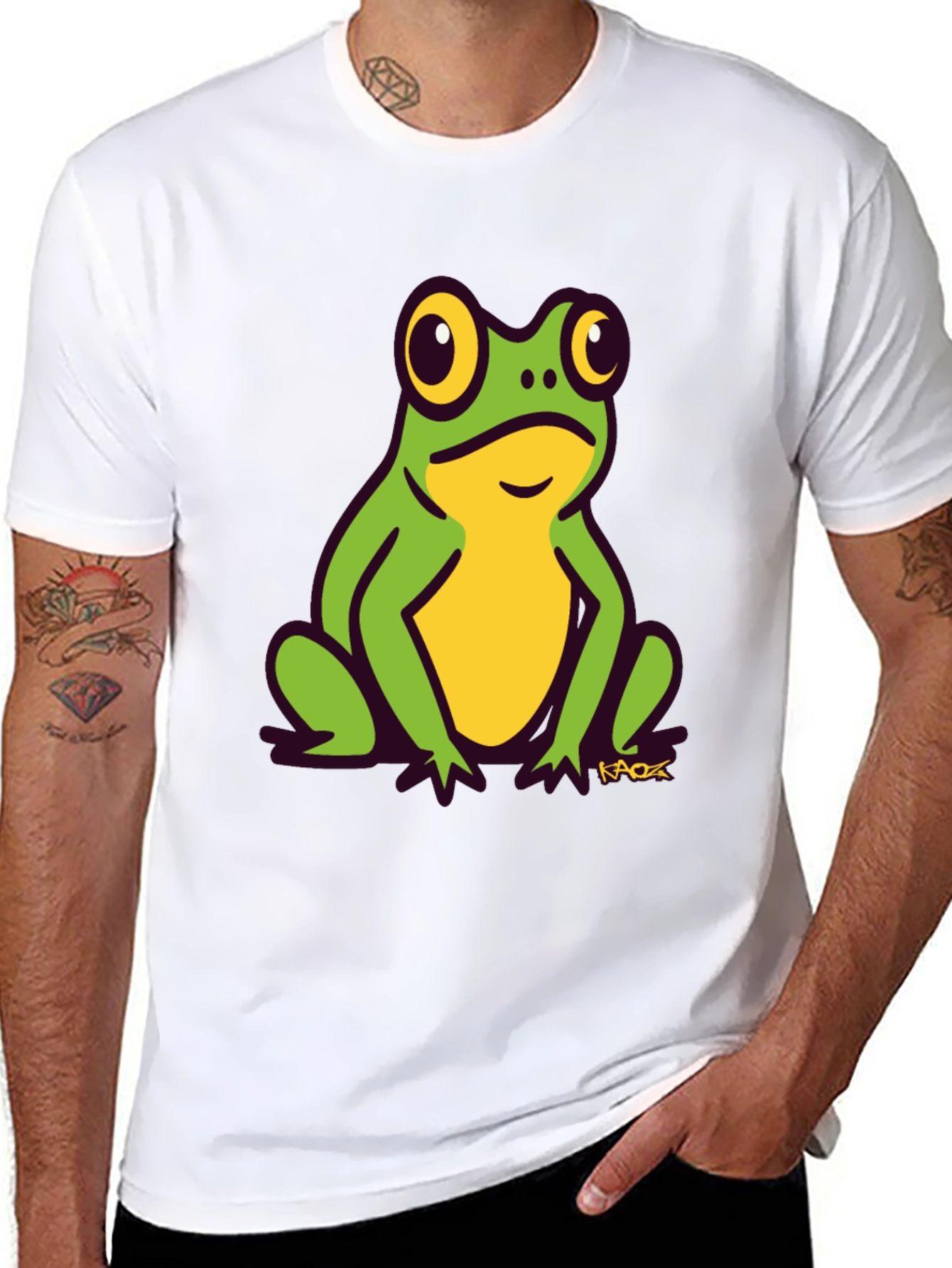 Frog Graphic Tee - Black Cotton T-Shirt