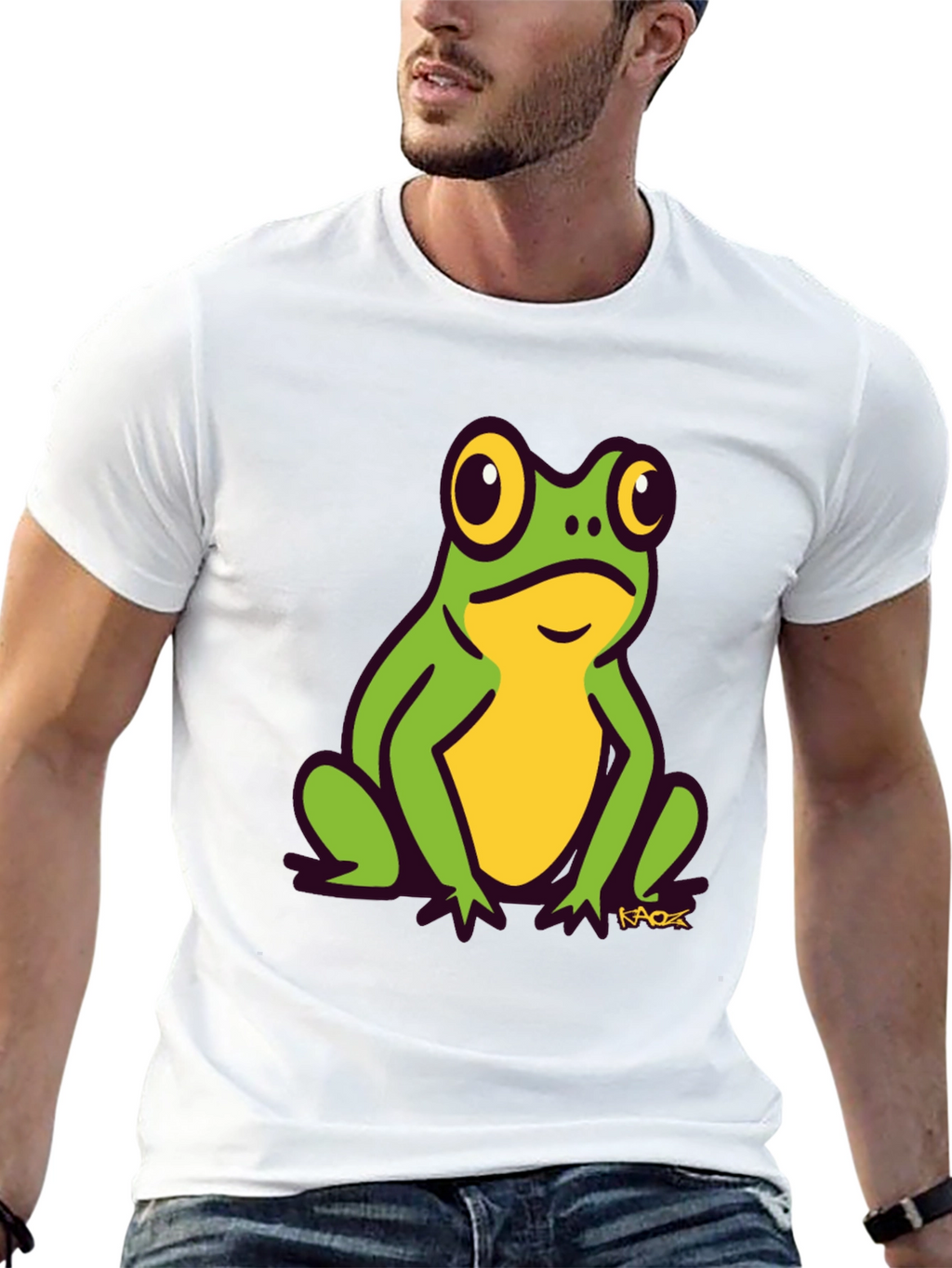 Frog Graphic Tee - Black Cotton T-Shirt