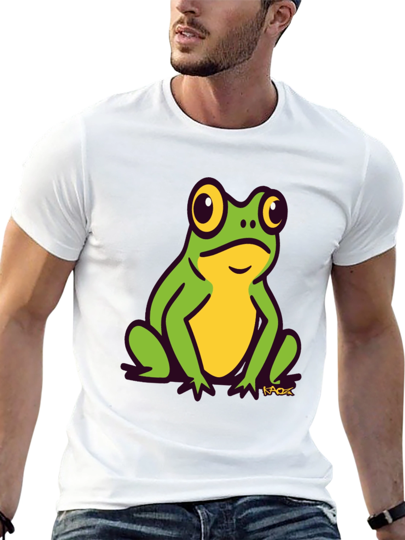Frog Graphic Tee - Black Cotton T-Shirt