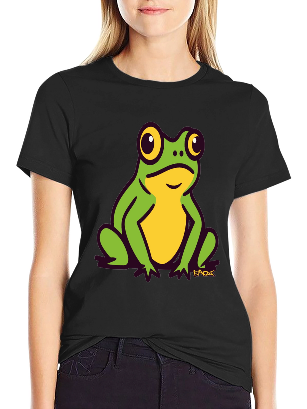 Frog Graphic Tee - Black Cotton T-Shirt
