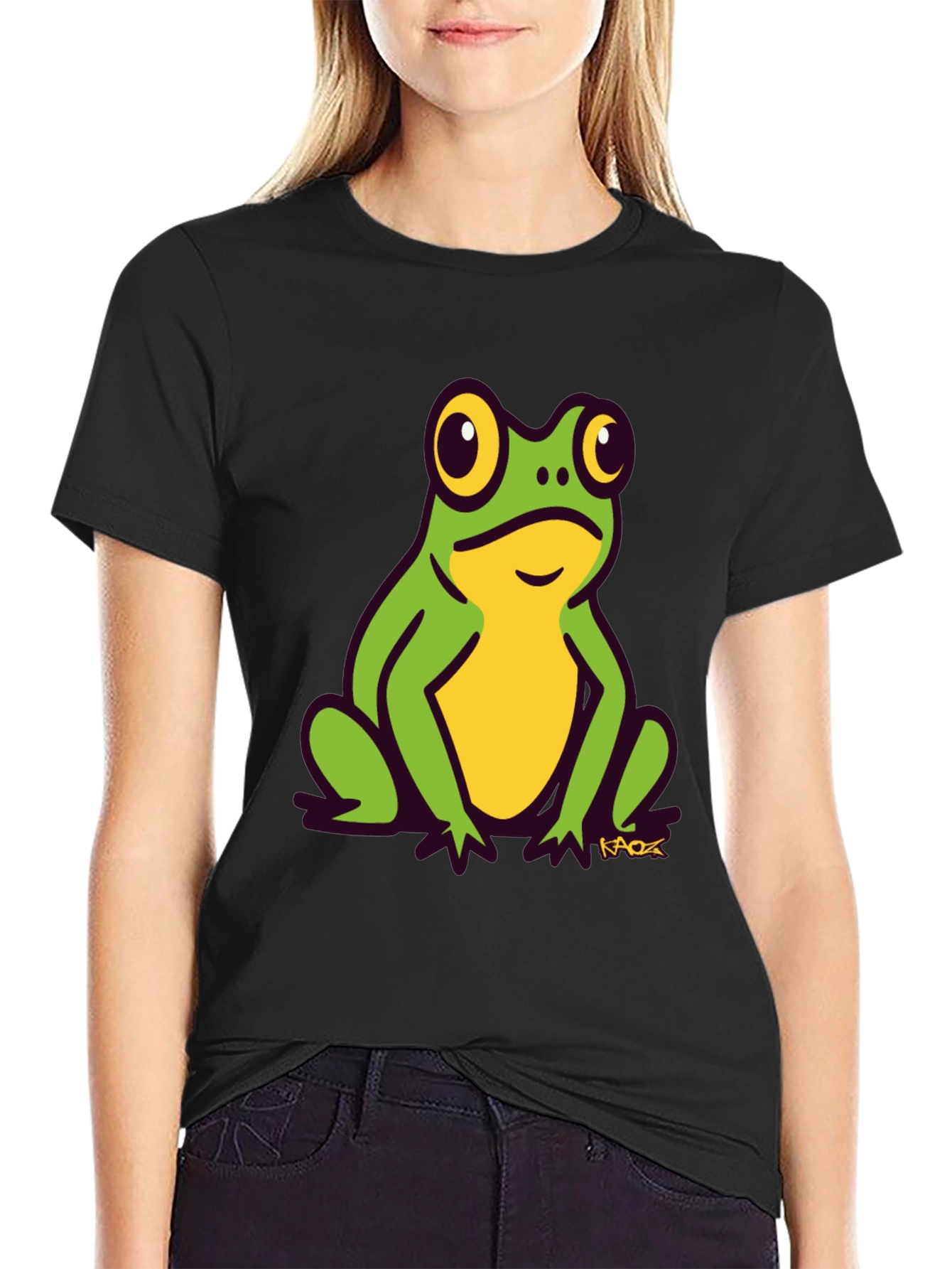 Frog Graphic Tee - Black Cotton T-Shirt