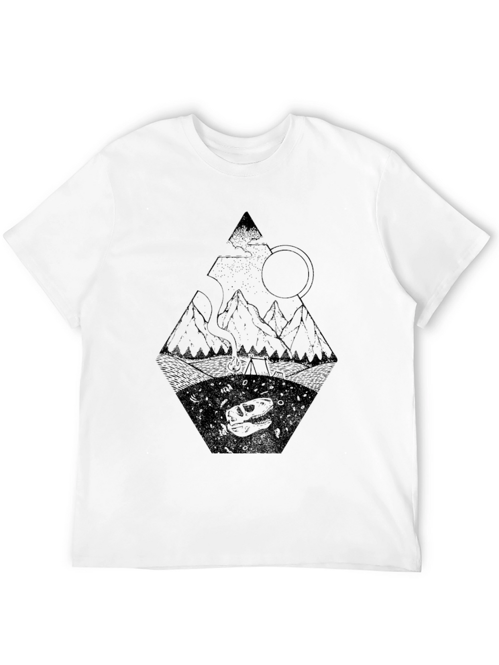 Dino Mountain Graphic Tee - Black