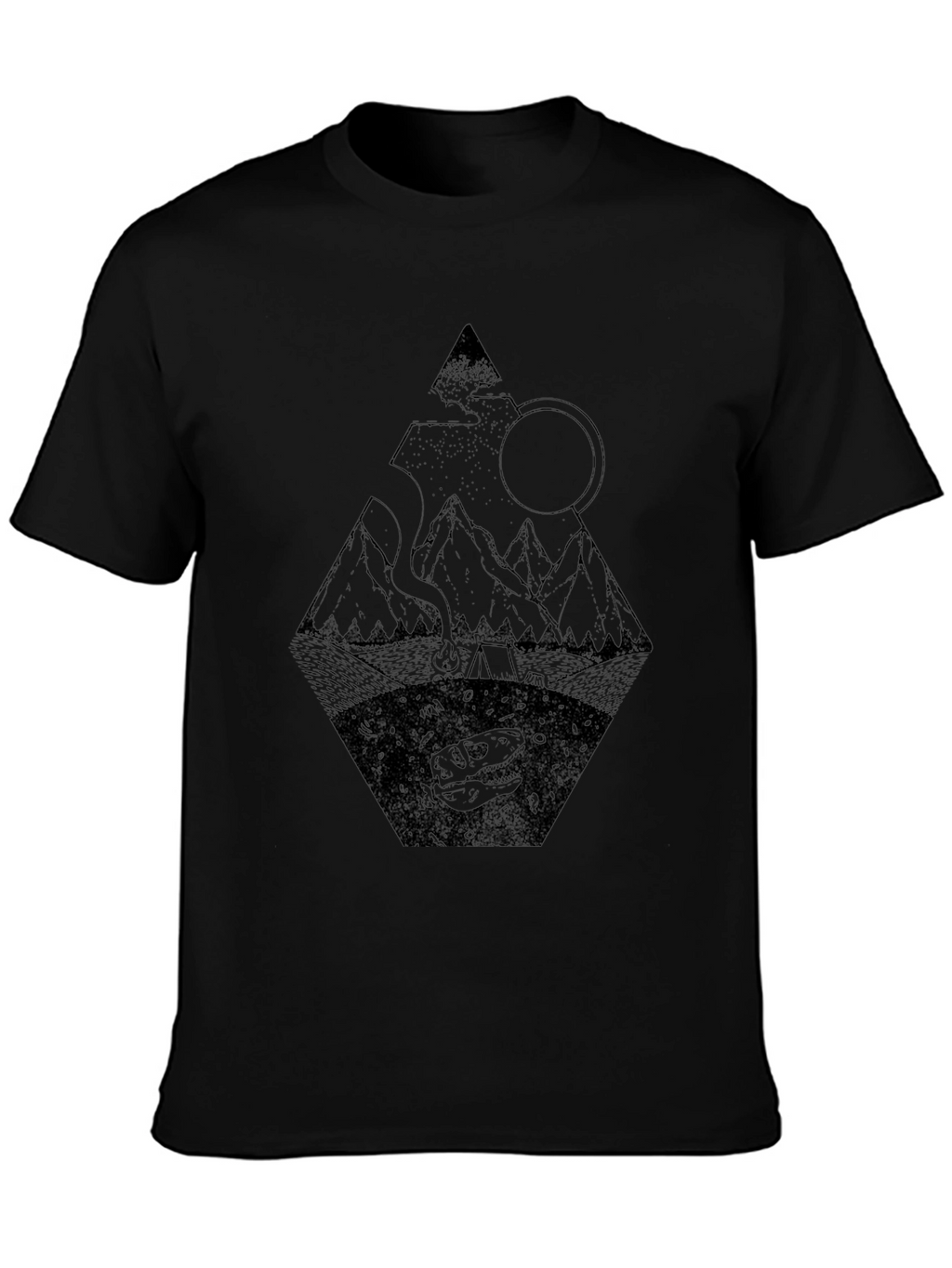Dino Mountain Graphic Tee - Black