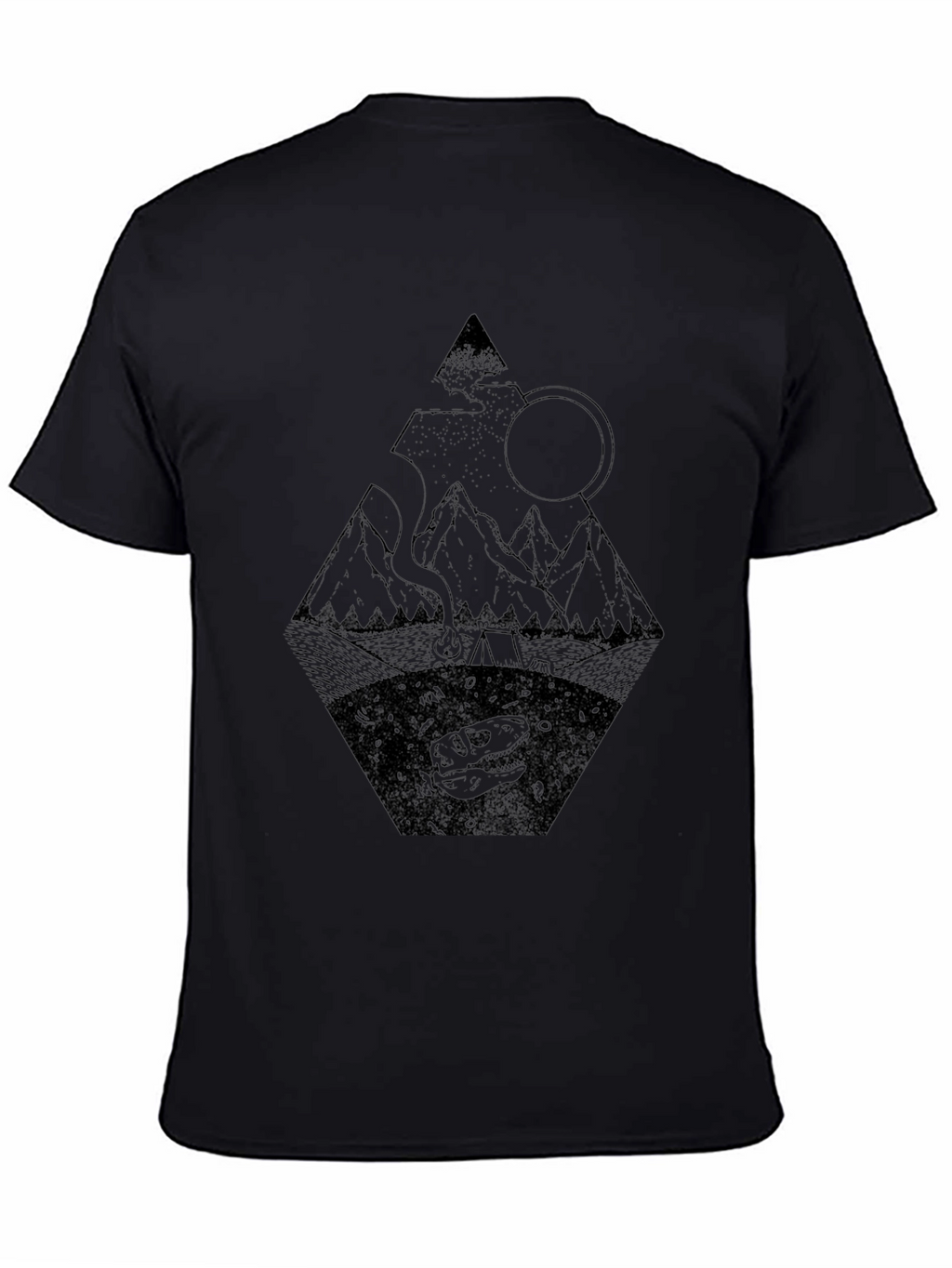 Dino Mountain Graphic Tee - Black