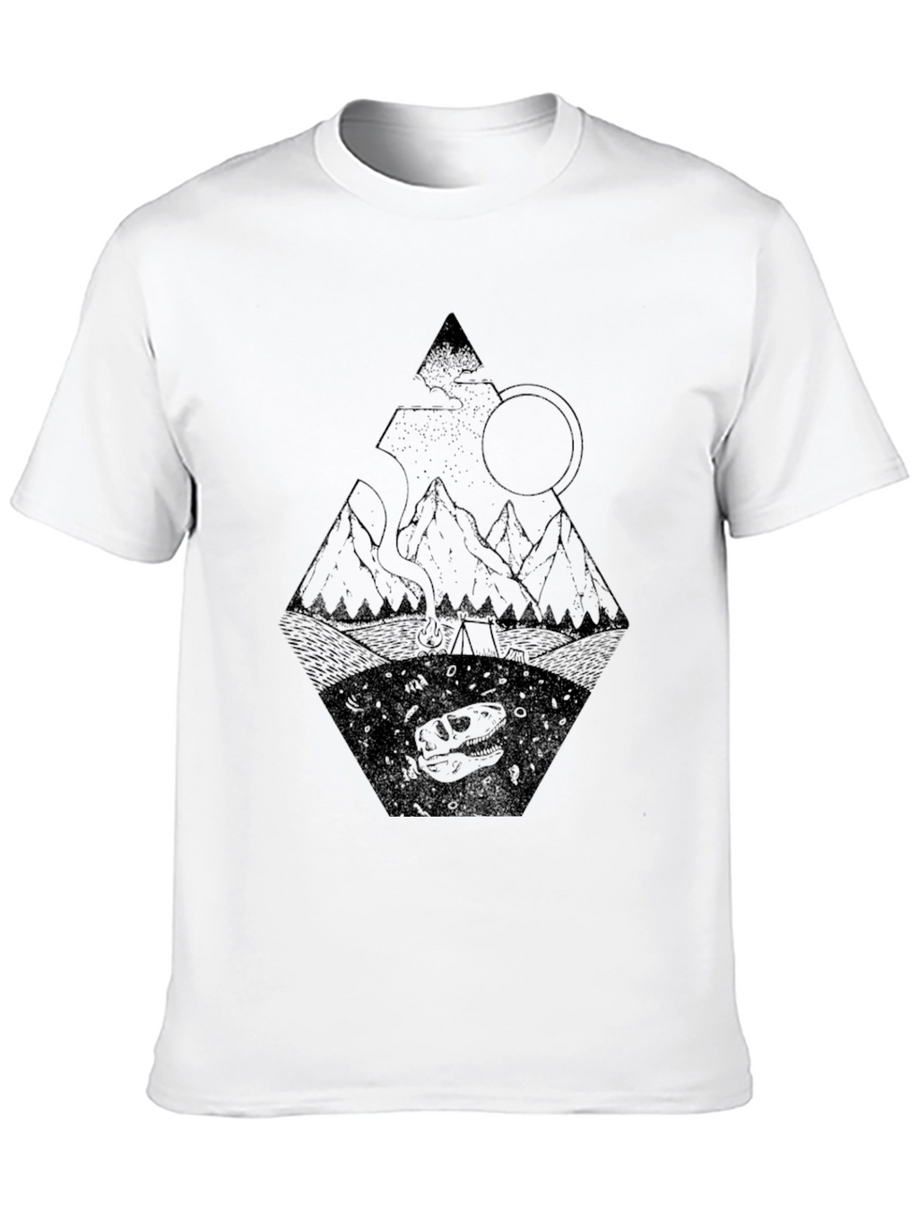 Dino Mountain Graphic Tee - Black