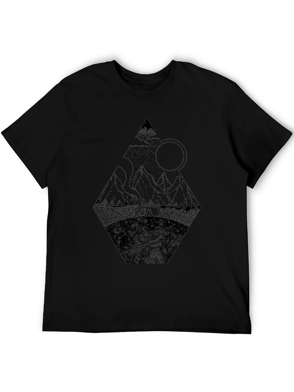 Dino Mountain Graphic Tee - Black